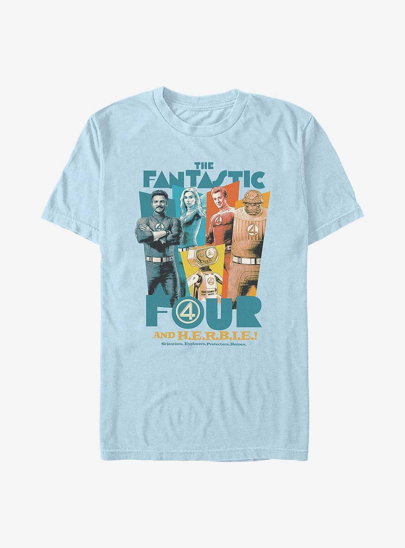 Marvel The Fantastic Four: First Steps Five Heroes T-Shirt, LT BLUE, hi-res