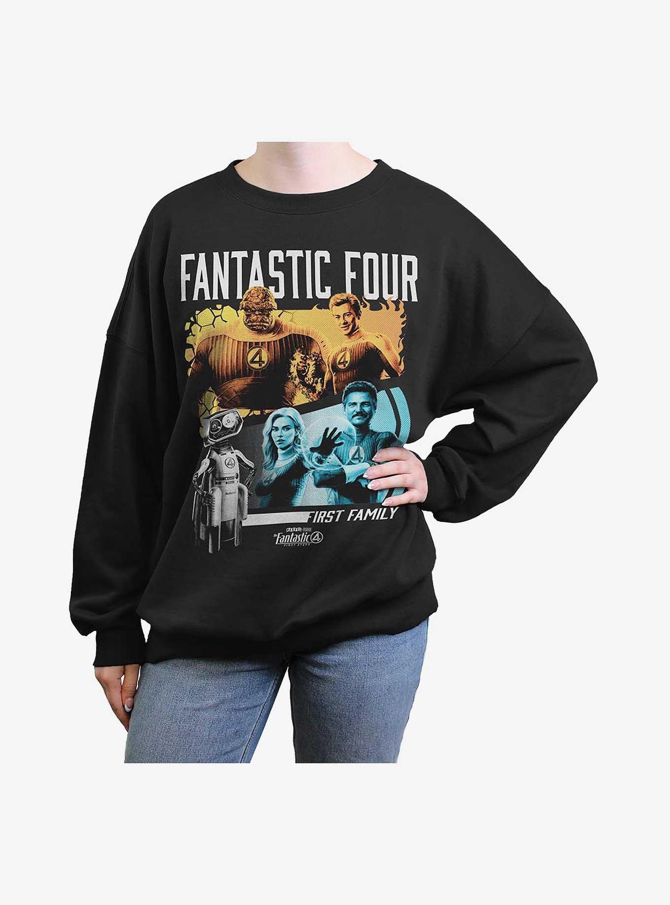 Marvel The Fantastic Four: First Steps Family N Herbie Girls Oversized Sweatshirt, BLACK, hi-res