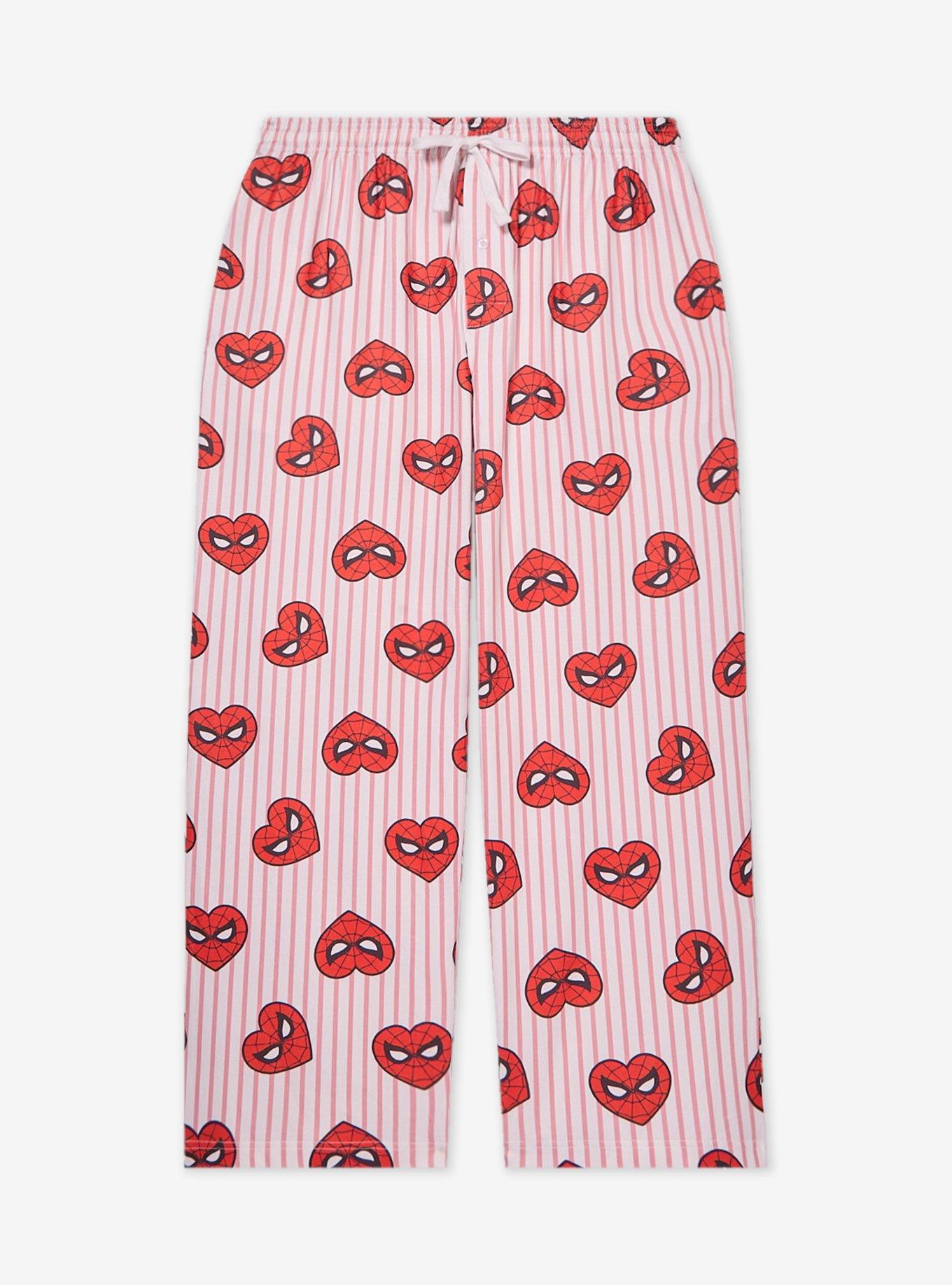Marvel Spider-Man Hearts Allover Print Plus Size Sleep Pants - BoxLunch Exclusive, , hi-res