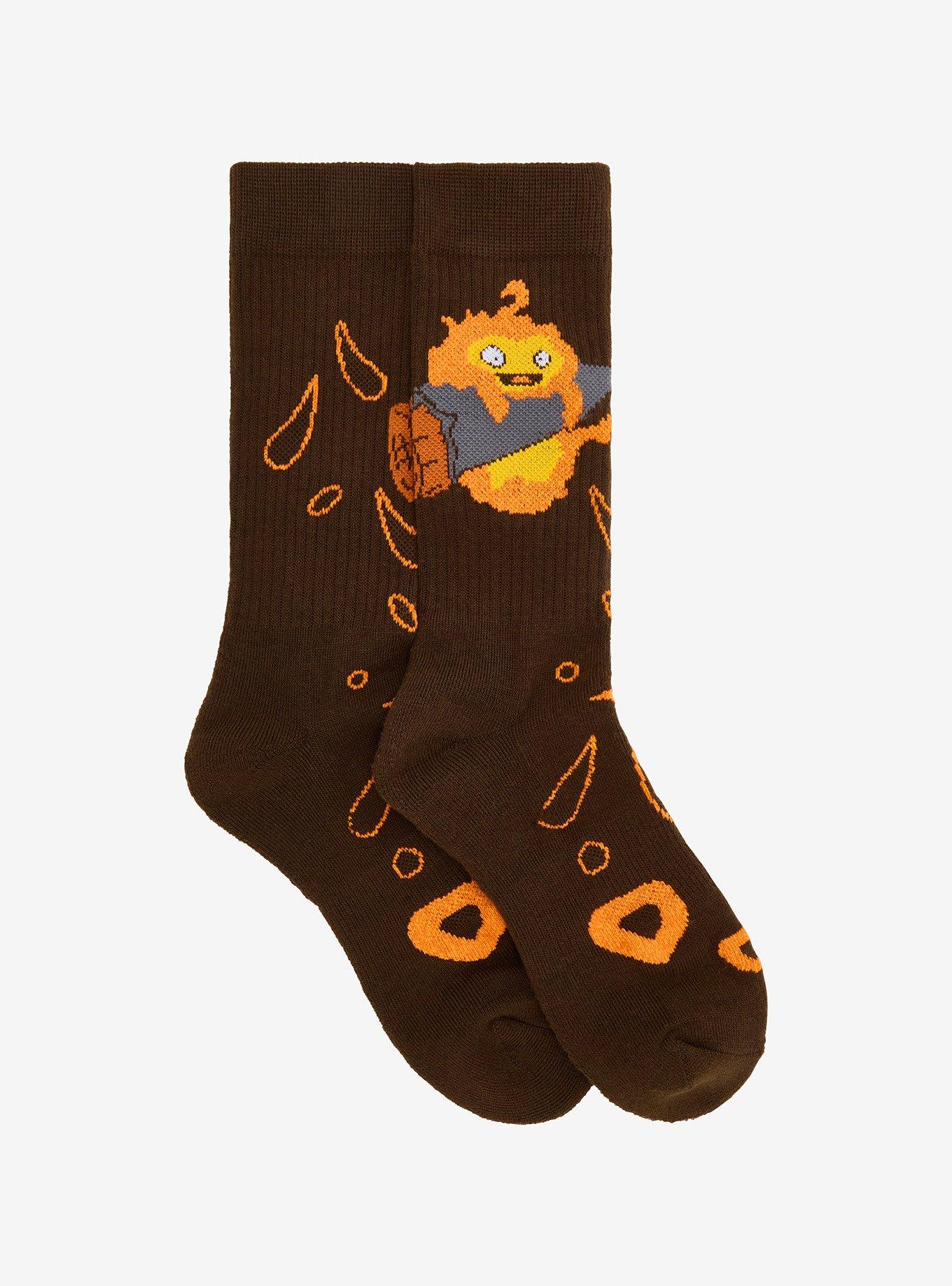 Studio Ghibli® Howl's Moving Castle Calcifer Log Fire Crew Socks - BoxLunch Exclusive, , hi-res