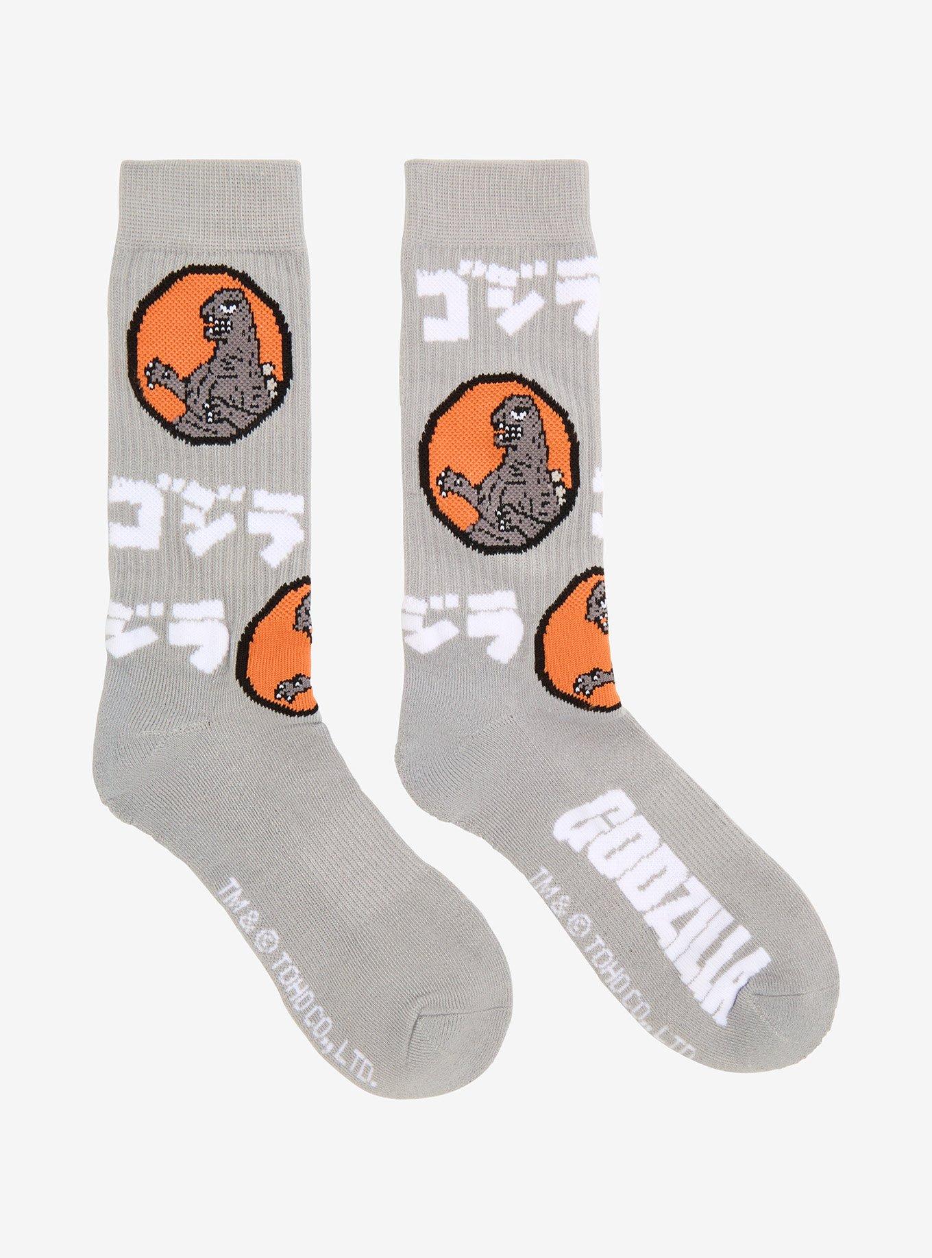 Godzilla Lettered Crew Socks - BoxLunch Exclusive, , hi-res