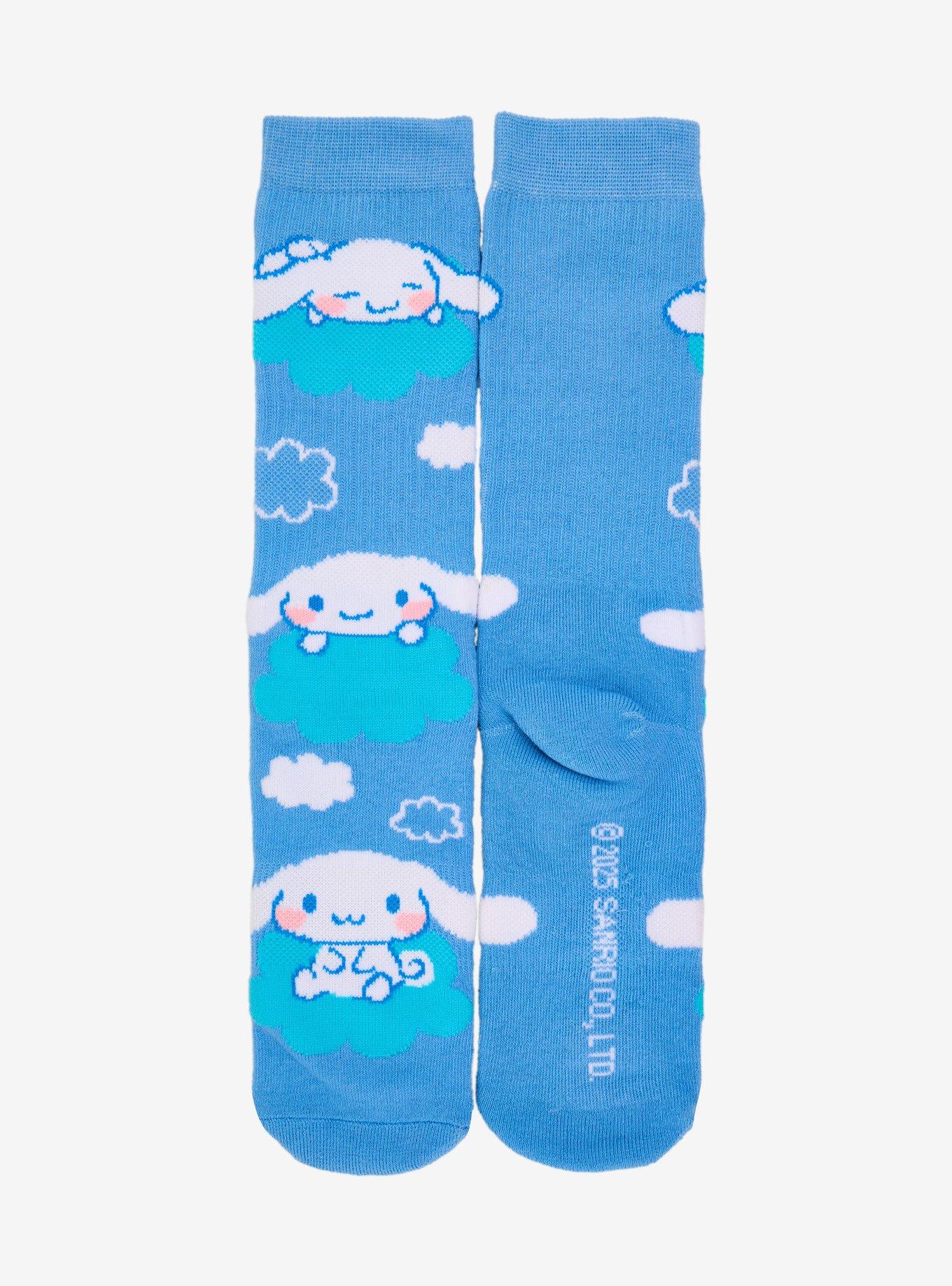Sanrio Cinnamoroll Clouds Allover Print Crew Socks, , hi-res
