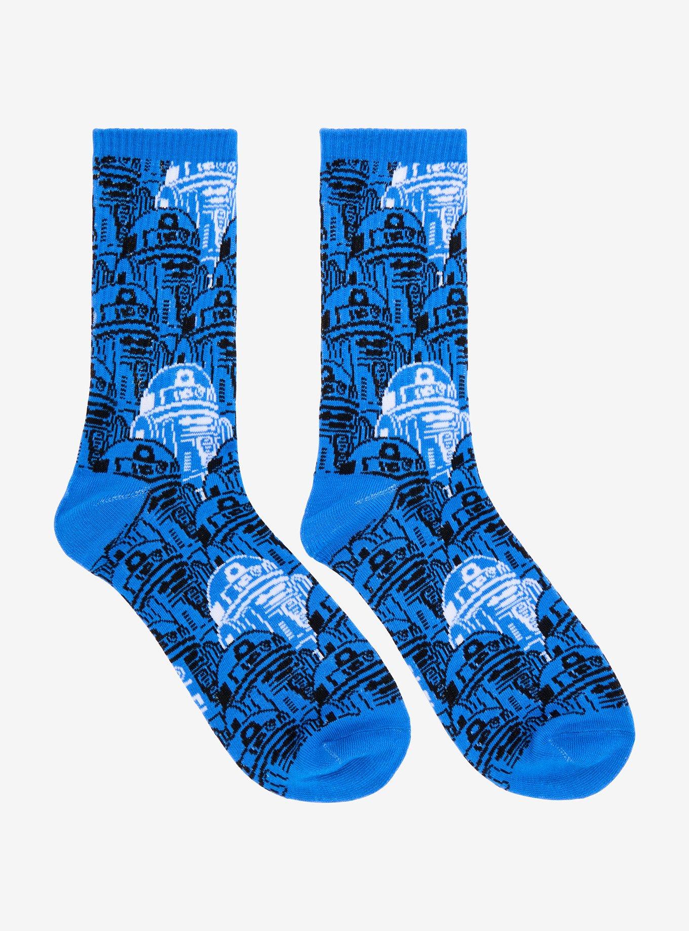 Star Wars R2-D2 Tonal Allover Print Crew Socks - BoxLunch Exclusive, , hi-res