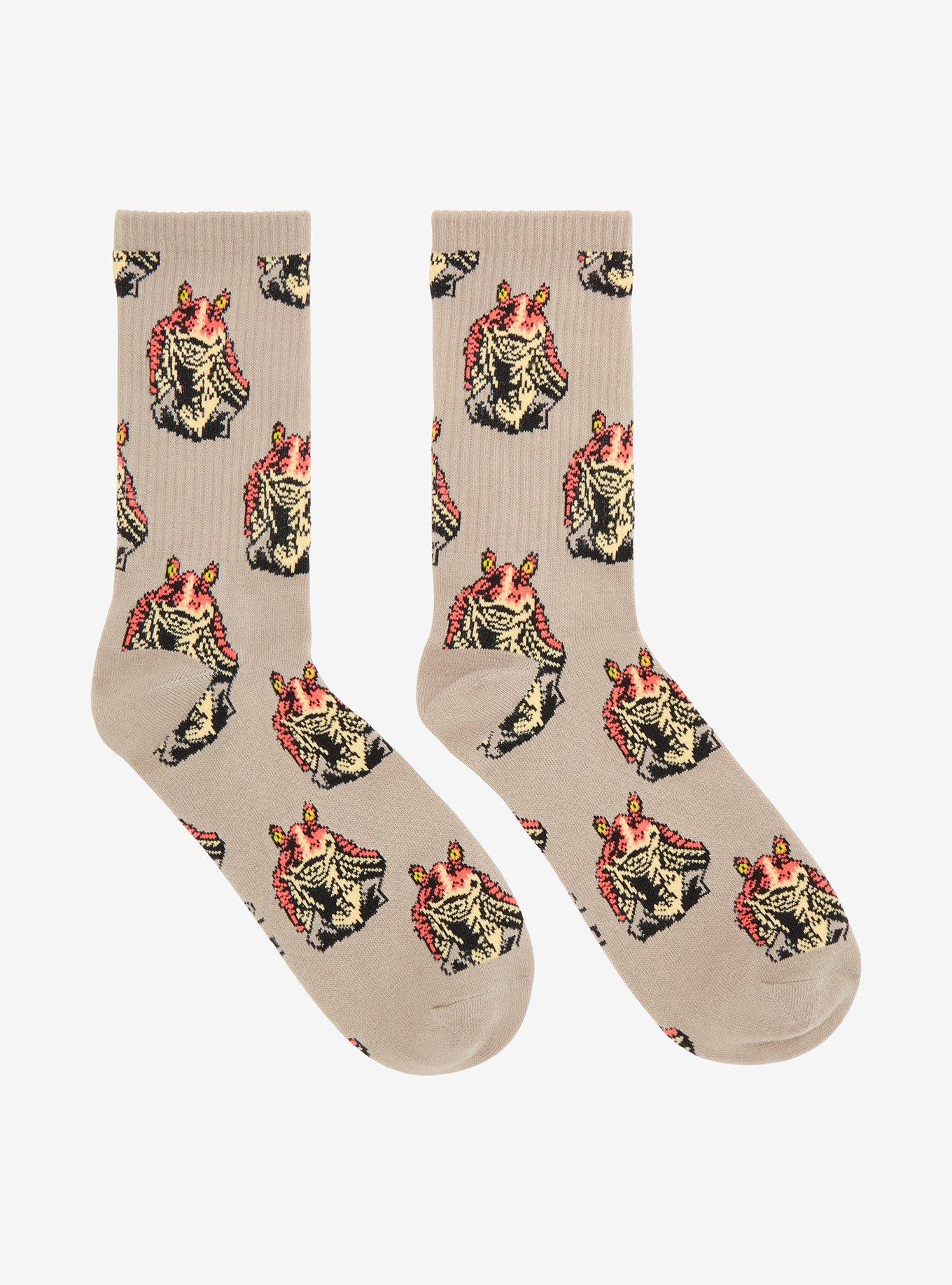 Star Wars Jar Jar Binks Allover Print Crew Socks - BoxLunch Exclusive, , hi-res