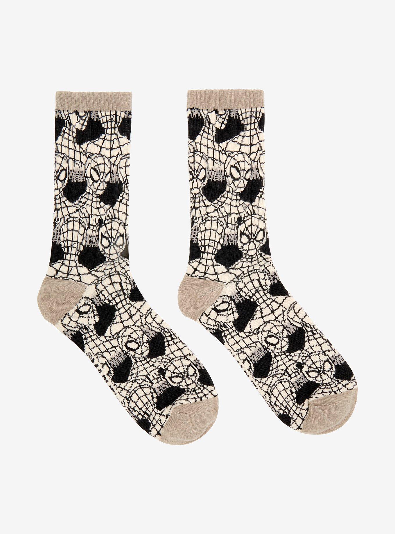 Marvel Spider-Man Tonal Mask Allover Print Crew Socks - BoxLunch Exclusive, , hi-res