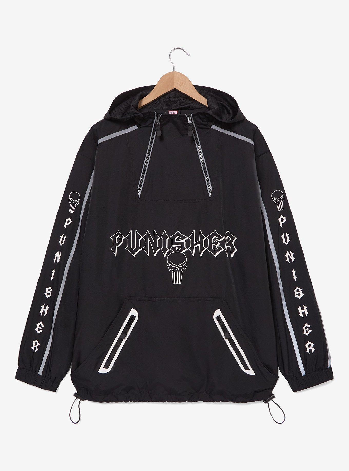Marvel Punisher Black Windbreaker — BoxLunch Exclusive, , hi-res