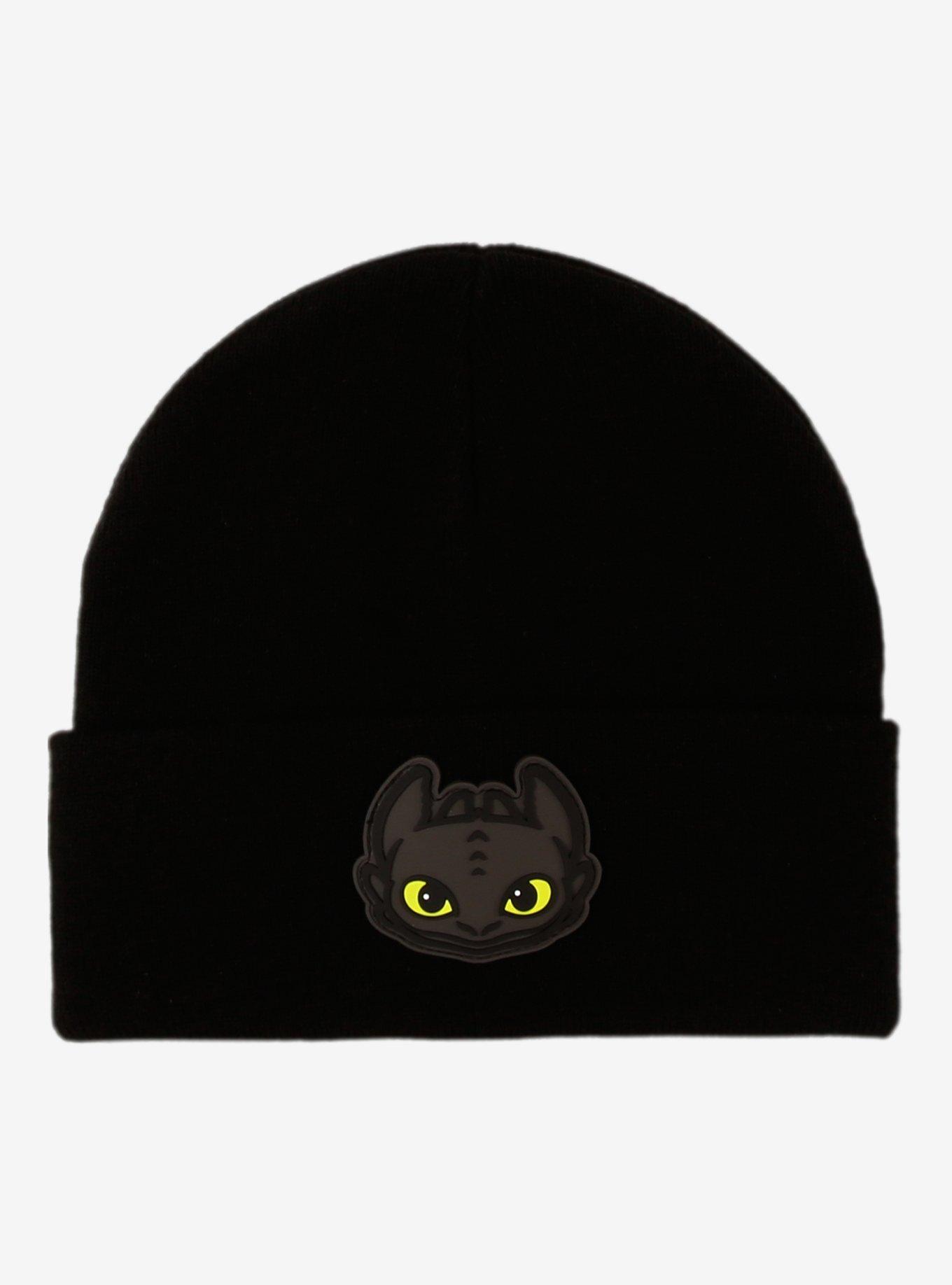 DreamWorks How To Train Your Dragon Toothless Rubber Patch Beanie — BoxLunch Exclusive, , hi-res