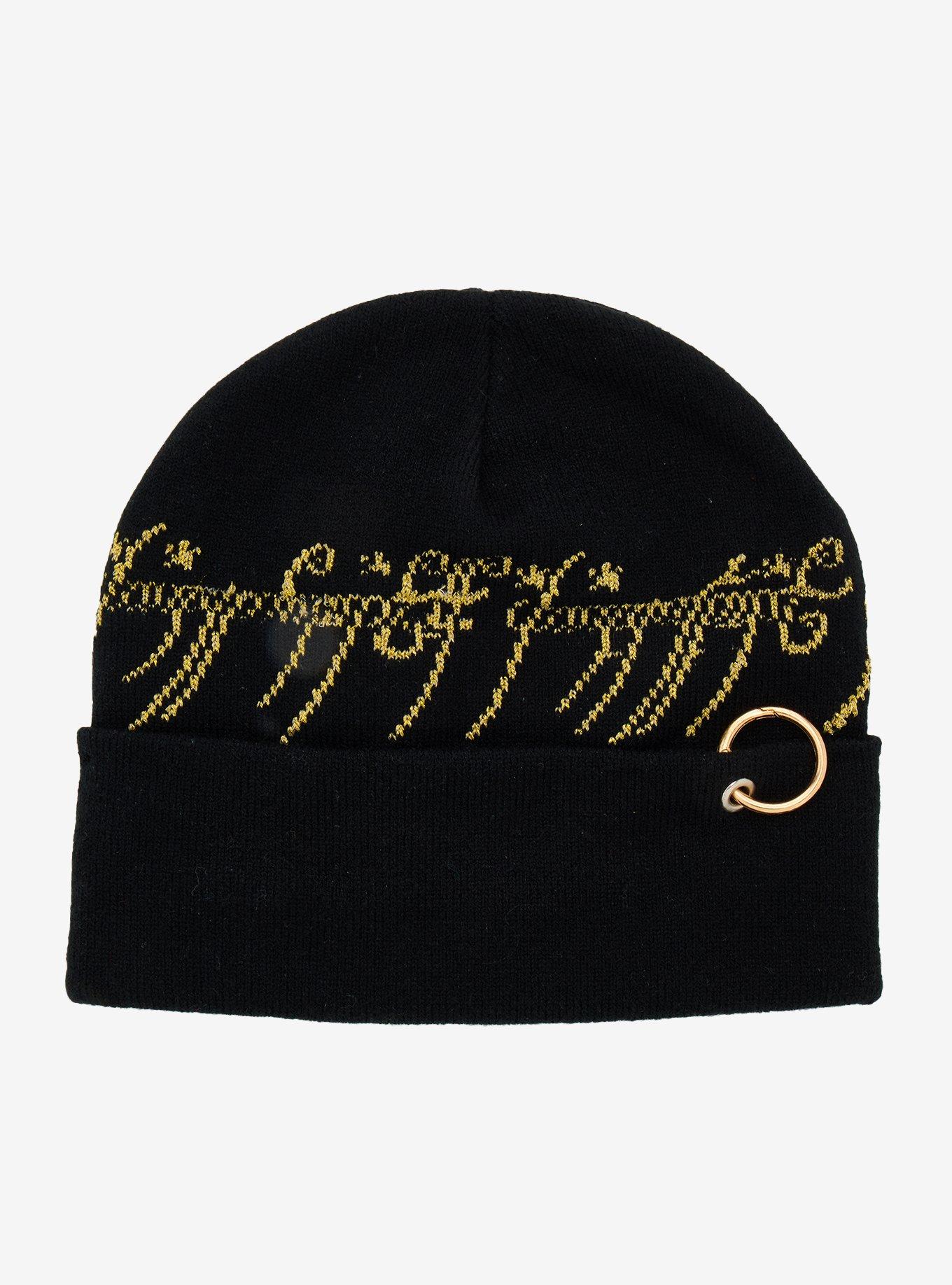 The Lord of the Rings One Ring Script Beanie — BoxLunch Exclusive, , hi-res