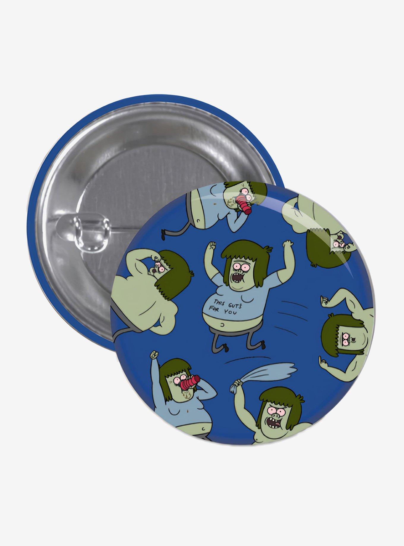 Regular Show Muscle Man Button Pin, , hi-res