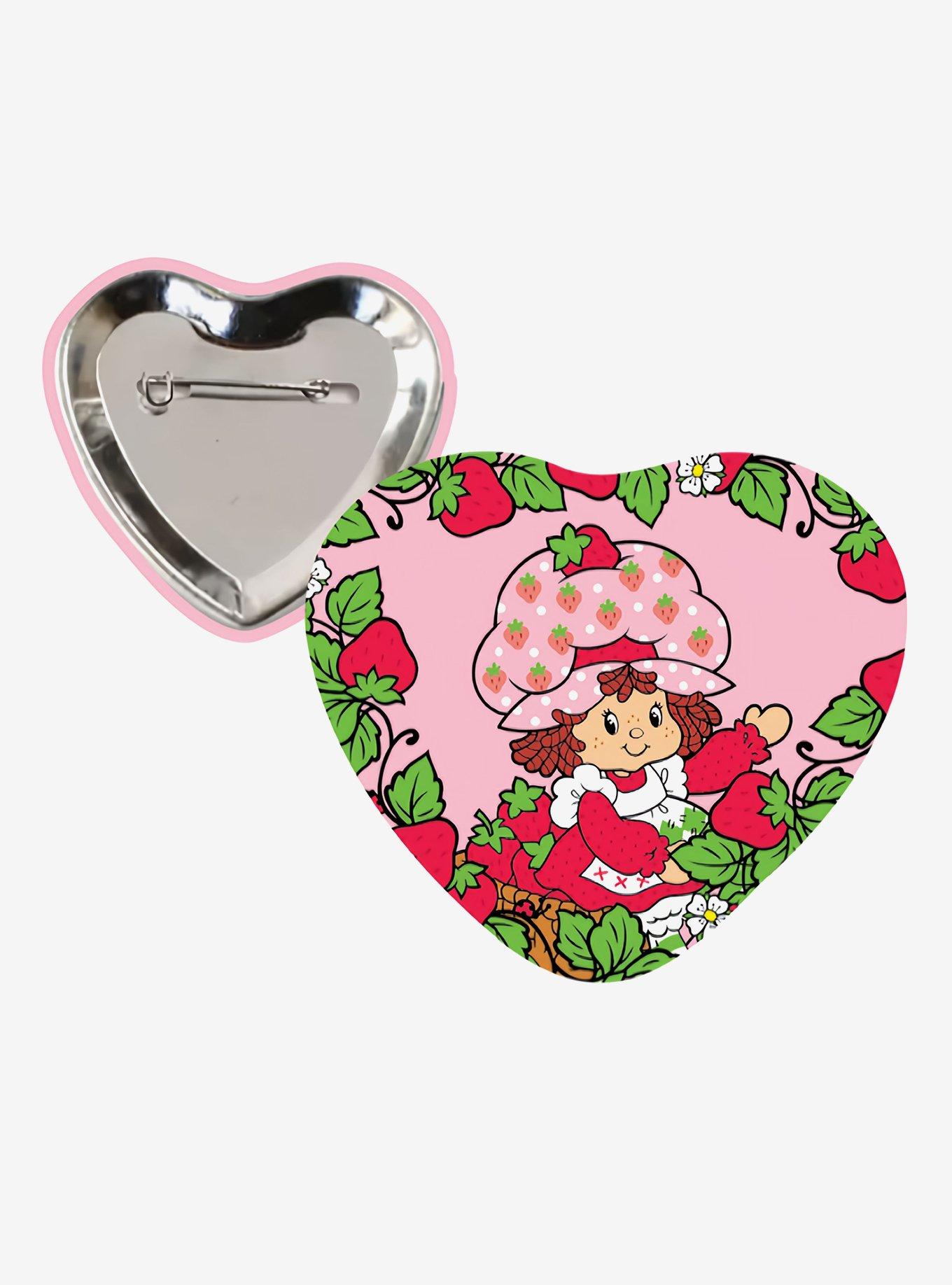 Strawberry Shortcake Retro Heart Button Pin, , hi-res