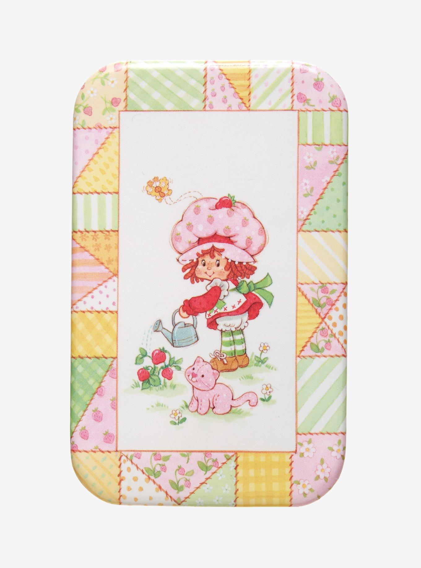 Strawberry Shortcake Retro Patchwork Rectangle Button Pin