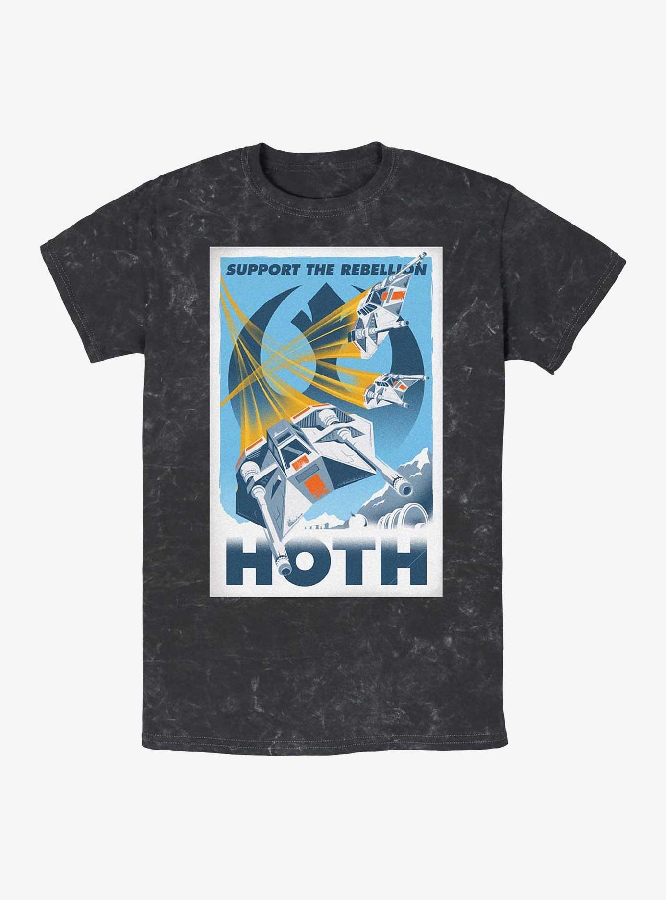 Star Wars Rebellion Support Mineral Wash T-Shirt, BLACK, hi-res