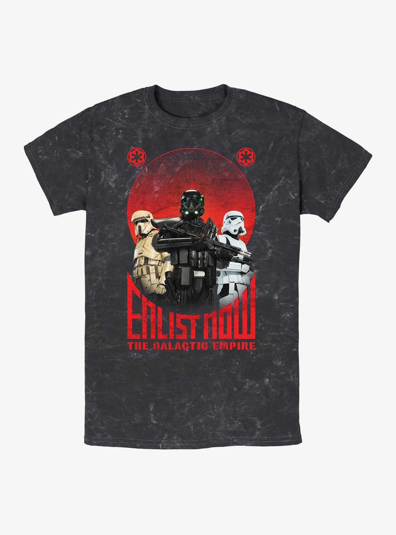 Star Wars Enlist Now Mineral Wash T-Shirt, BLACK, hi-res
