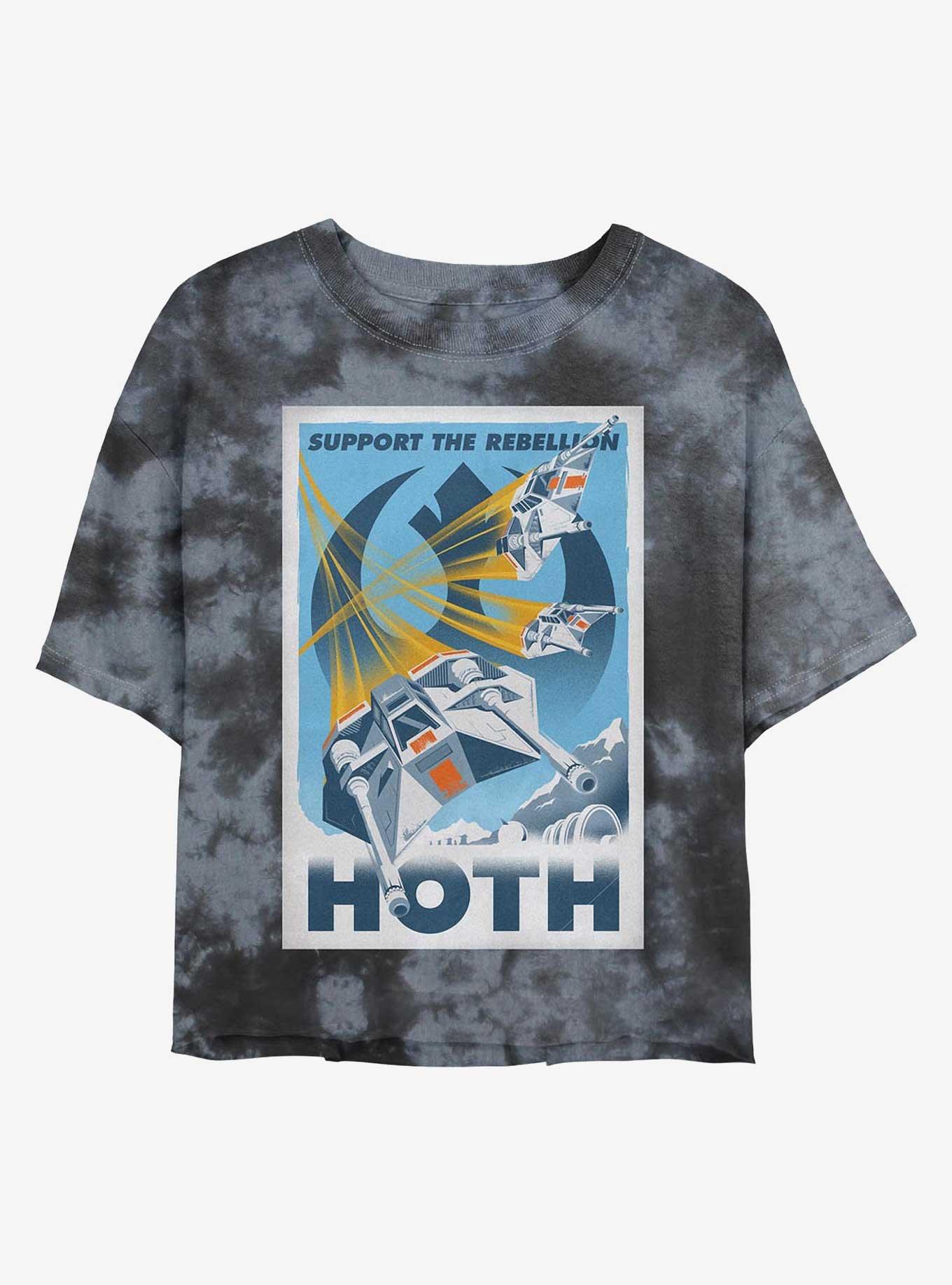 Star Wars Rebellion Support Girls Tye-Dye Crop T-Shirt, BLKCHAR, hi-res
