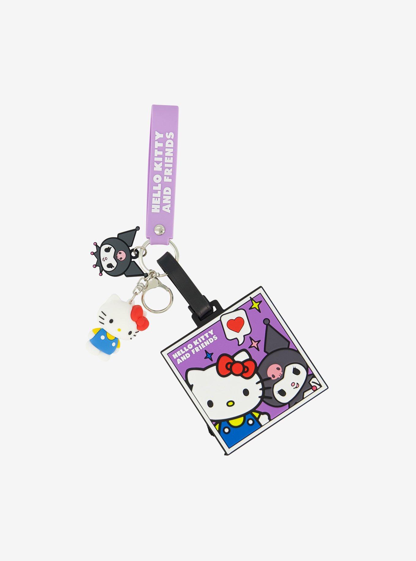 Étiquette de bagage portable en silicone, Hello Kitty, Kuromi