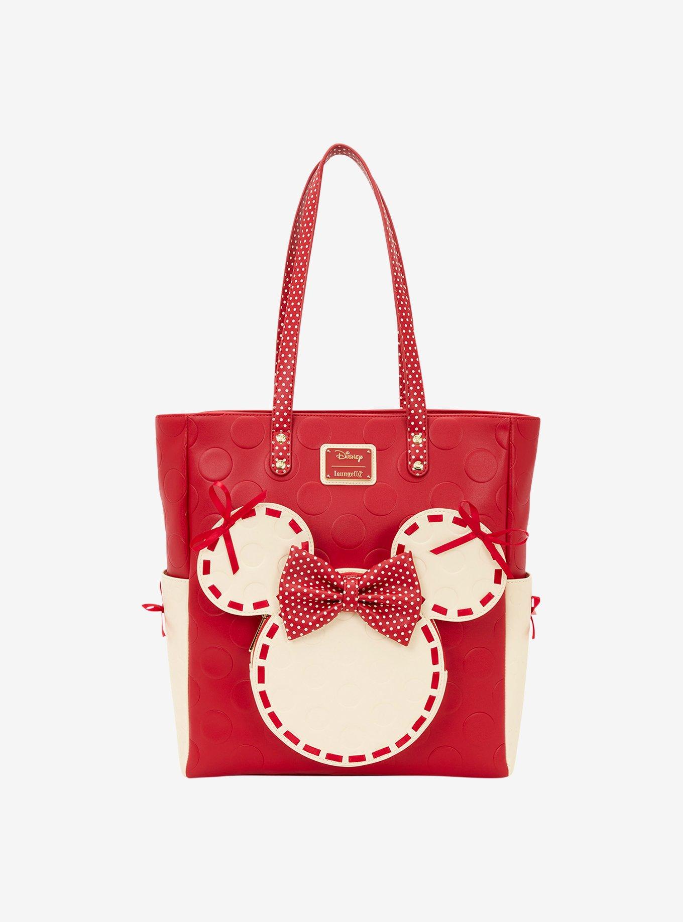 Loungefly Disney Minnie Mouse Polka Dot Ribbon Tote Bag, , hi-res