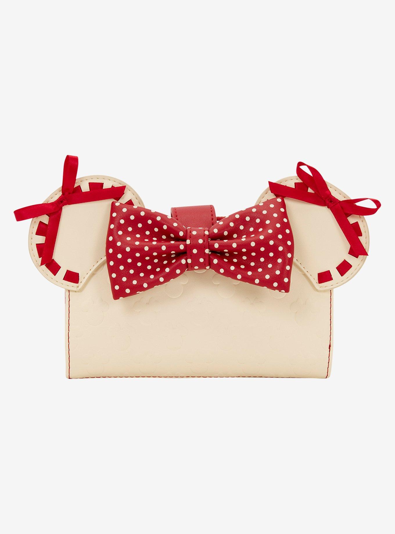 Loungefly Disney Minnie Mouse Polka Dot Ribbon Bow Wallet, , hi-res