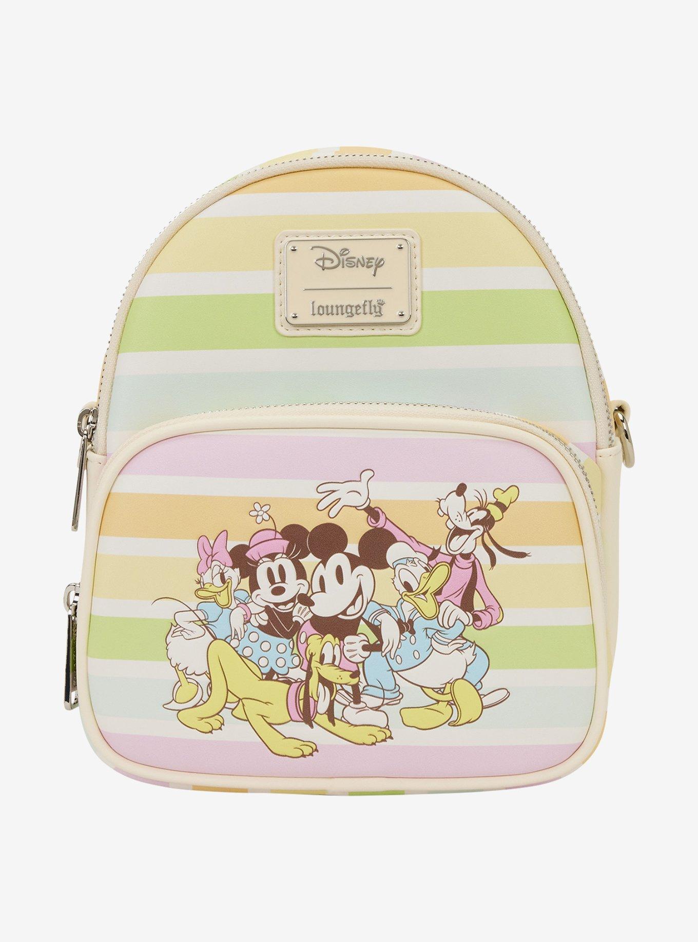 Loungefly Disney Mickey & Friends Rainbow Stripe Convertible Mini Backpack, , hi-res