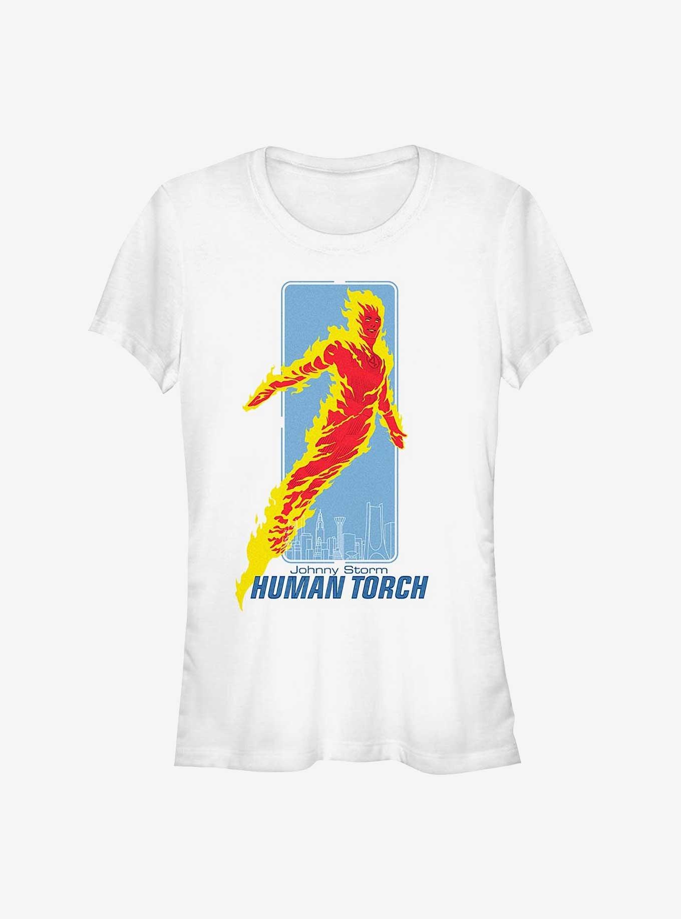 Marvel The Fantastic Four: First Steps Human Torch Johnny Girls T-Shirt, WHITE, hi-res