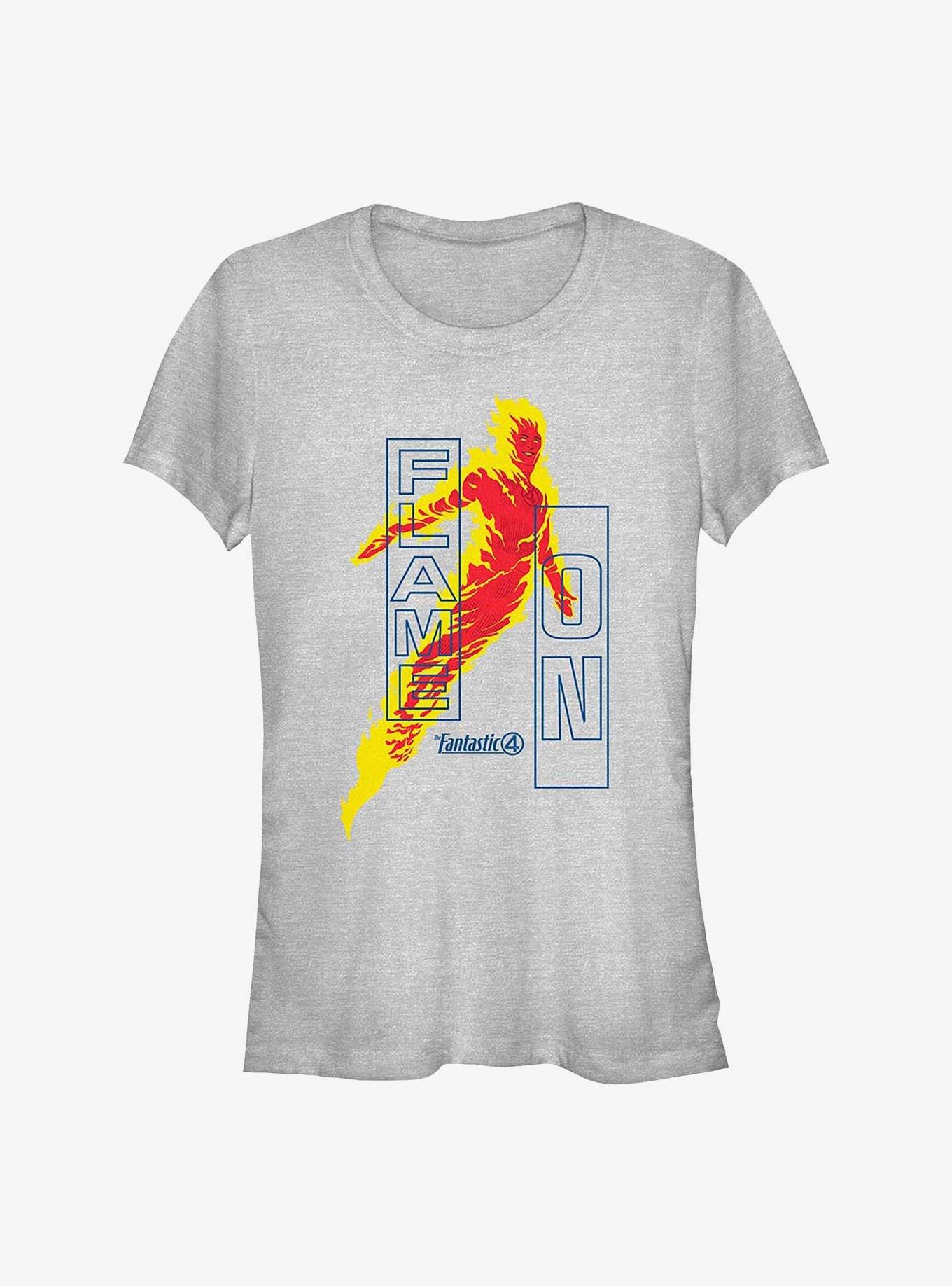 Marvel The Fantastic Four: First Steps Flame On Girls T-Shirt, ATH HTR, hi-res