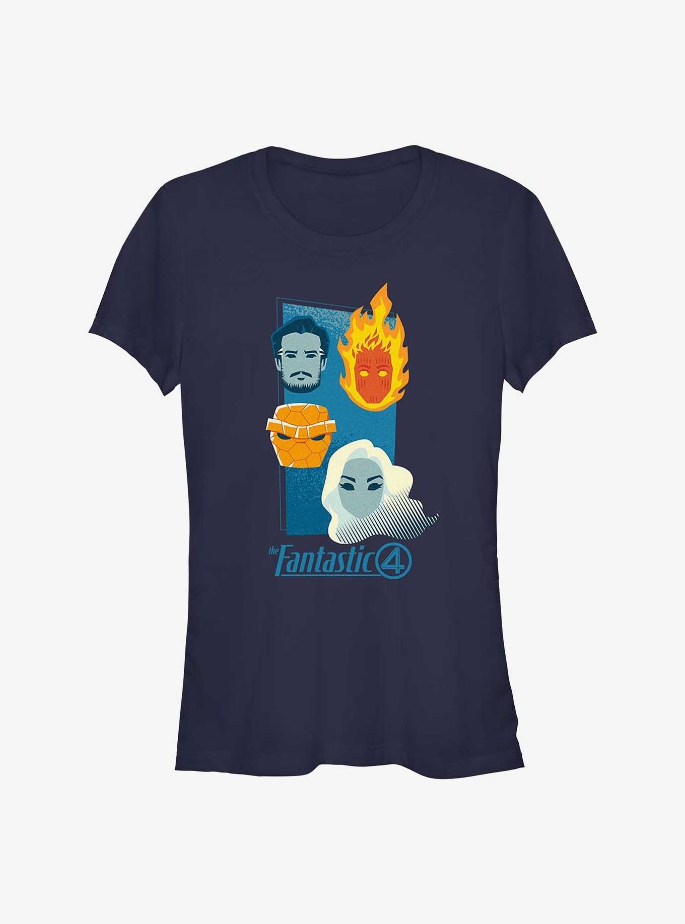 Marvel The Fantastic Four: First Steps Fantastic Heads Girls T-Shirt, NAVY, hi-res