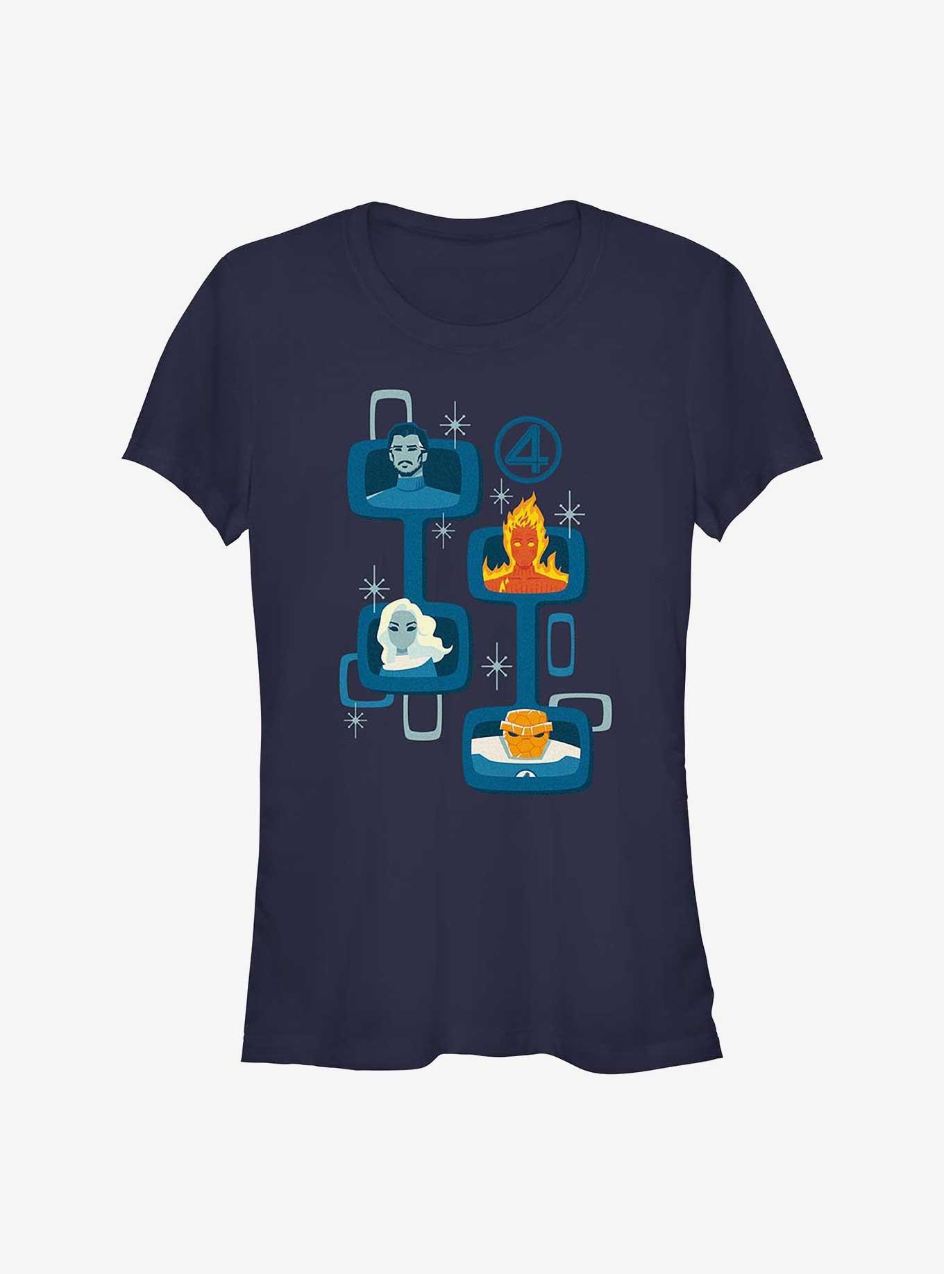 Marvel The Fantastic Four: First Steps Fantastic Team Girls T-Shirt, NAVY, hi-res
