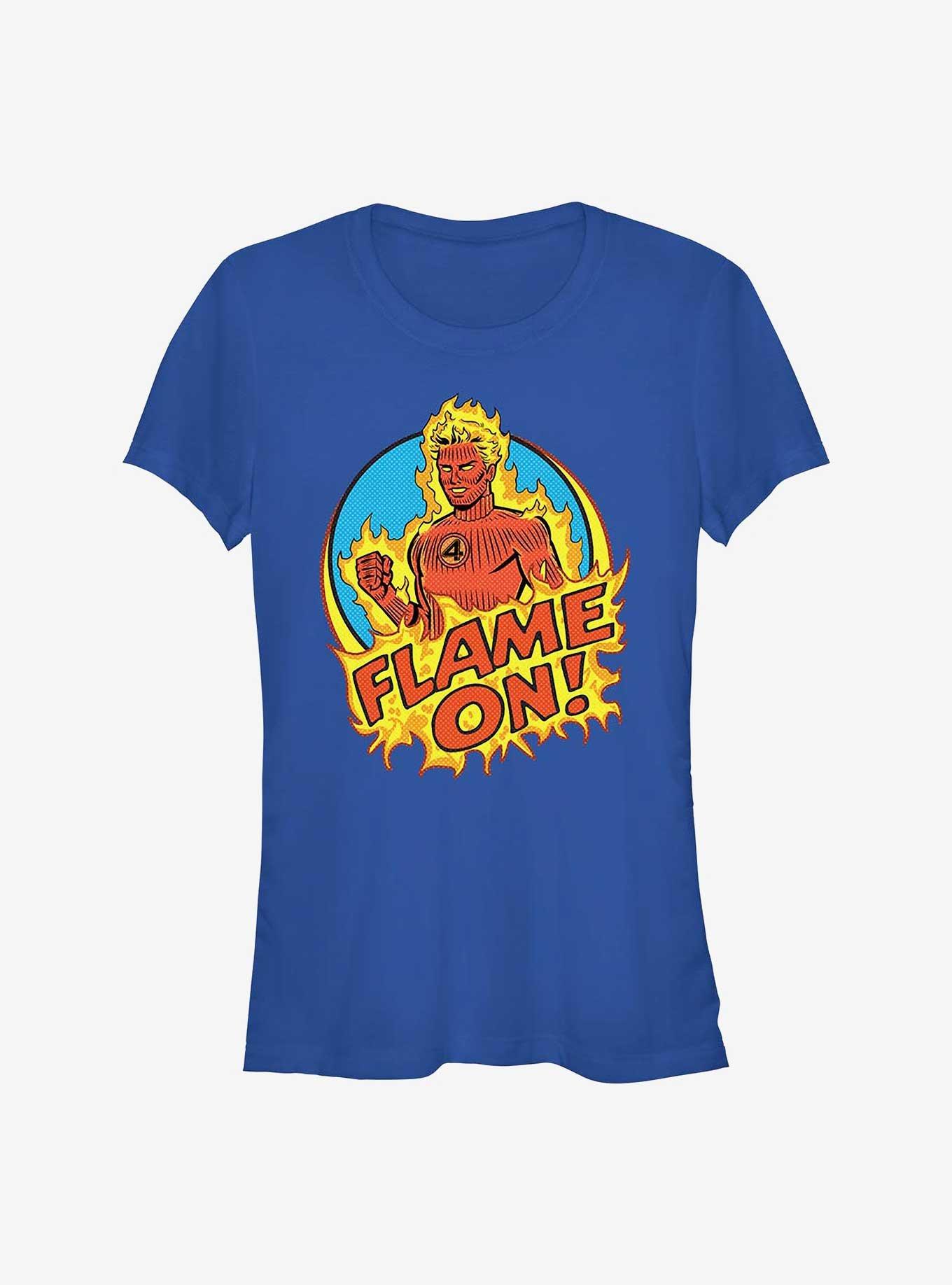 Marvel The Fantastic Four: First Steps Flame On Johnny Girls T-Shirt, ROYAL, hi-res