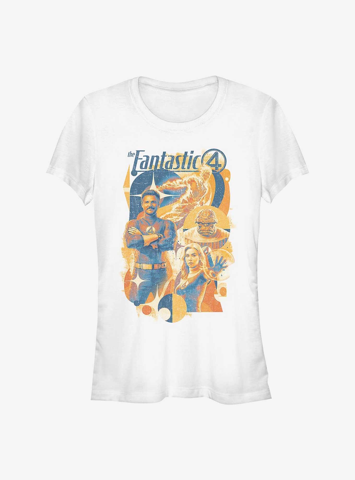 Marvel The Fantastic Four: First Steps Retro Poster Girls T-Shirt, WHITE, hi-res