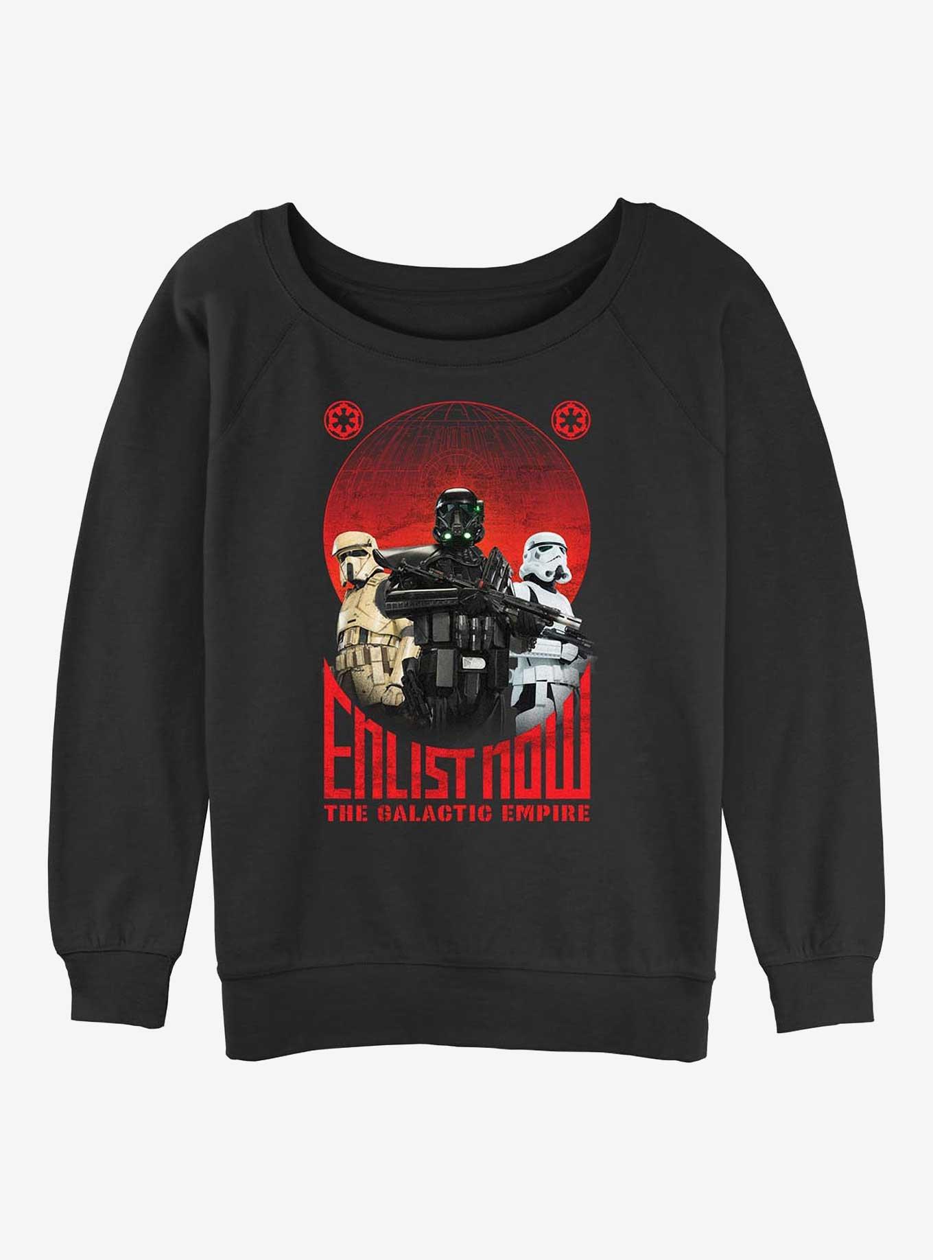 Star Wars Enlist Now Girls Slouchy Sweatshirt, BLACK, hi-res