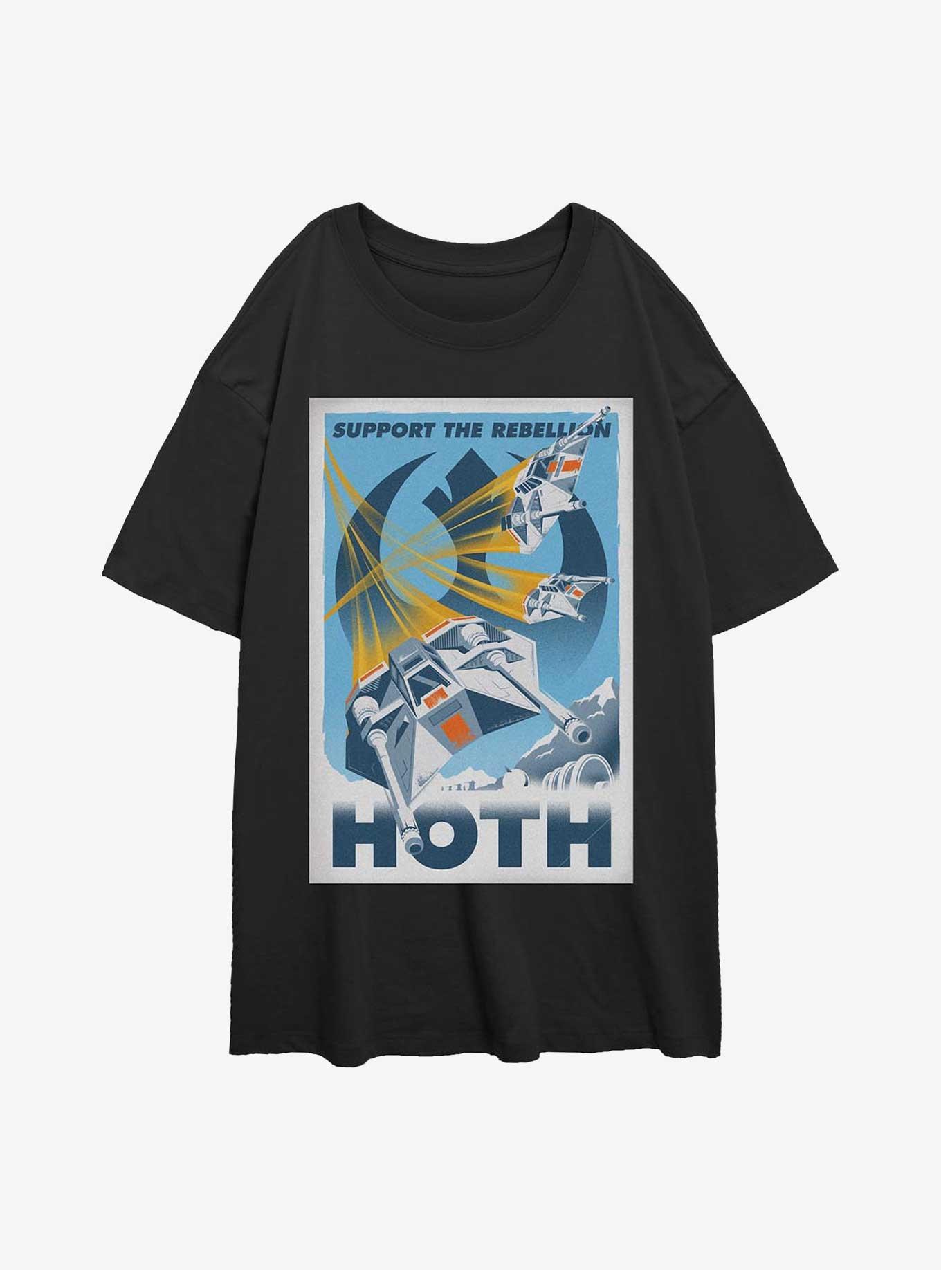 Star Wars Rebellion Support Girls Oversized T-Shirt, BLACK, hi-res
