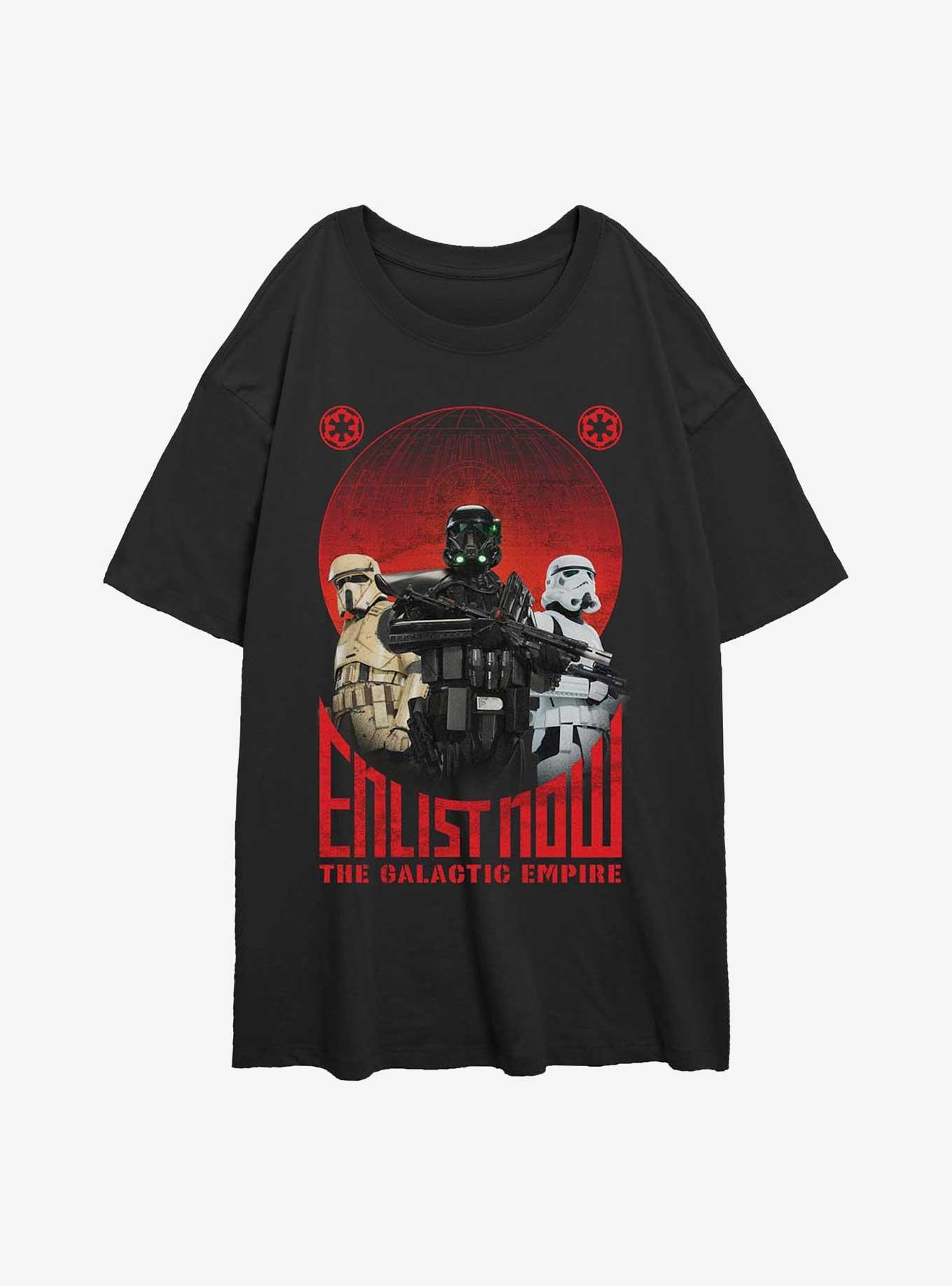 Star Wars Enlist Now Girls Oversized T-Shirt, BLACK, hi-res