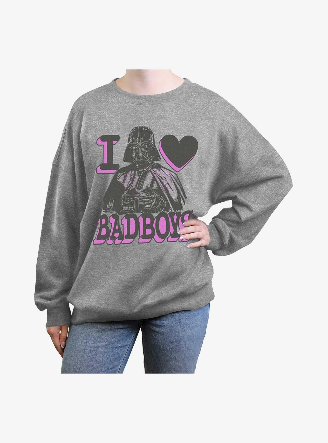 Star Wars Bad Love Girls Oversized Sweatshirt, HEATHER GR, hi-res