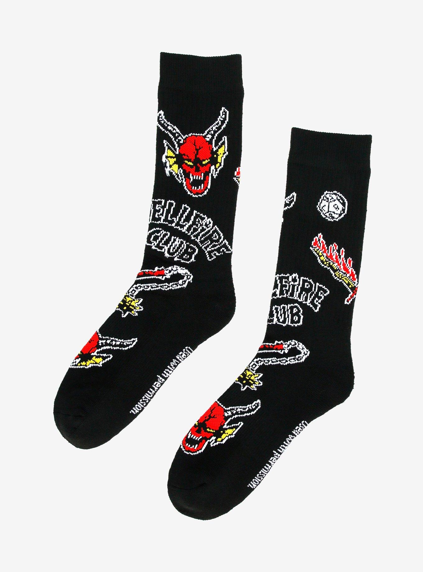 Stranger Things Hellfire Club Crew Socks - BoxLunch Exclusive, , hi-res