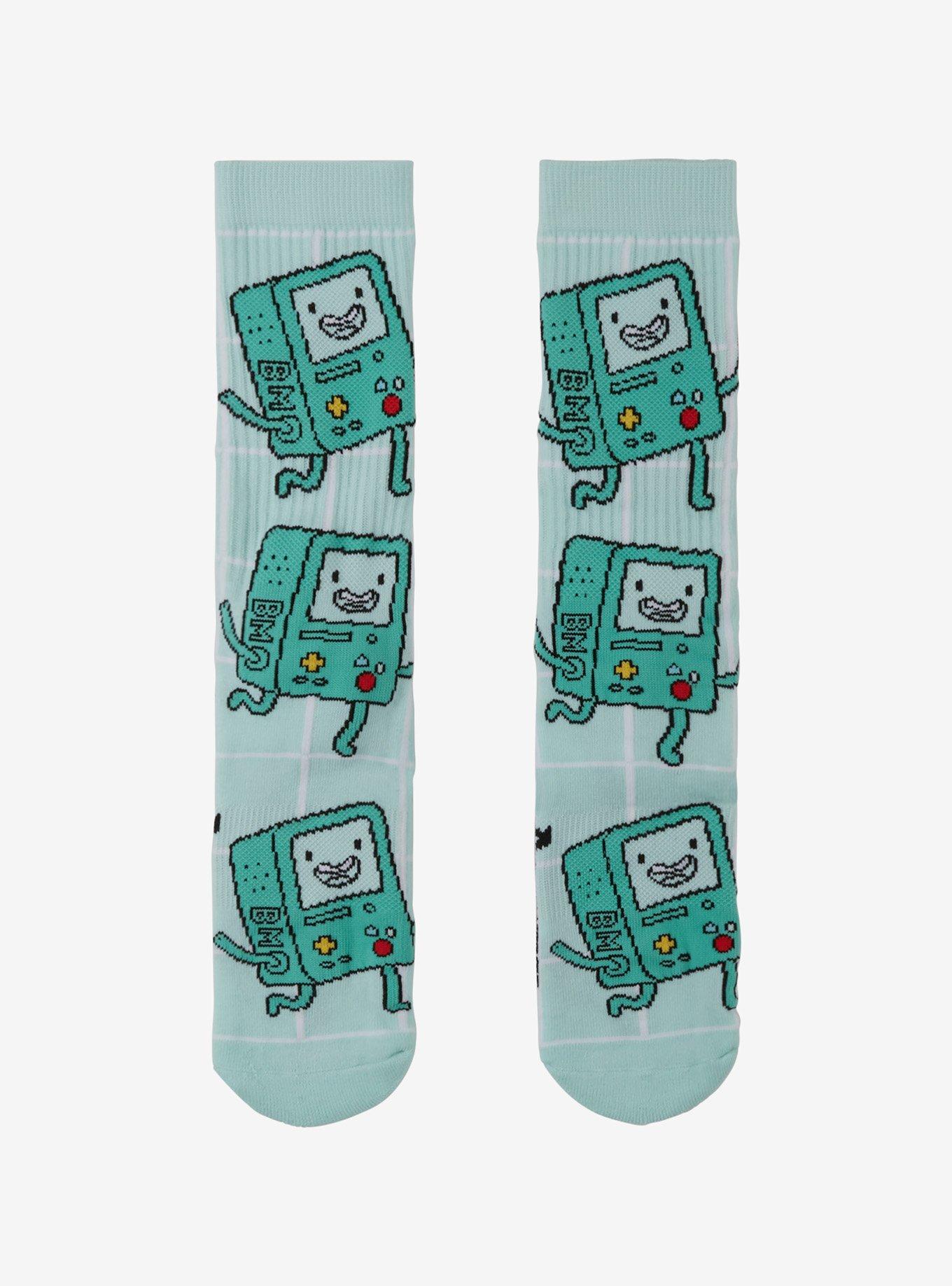 Adventure Time BMO Allover Print Crew Socks - BoxLunch Exclusive, , hi-res