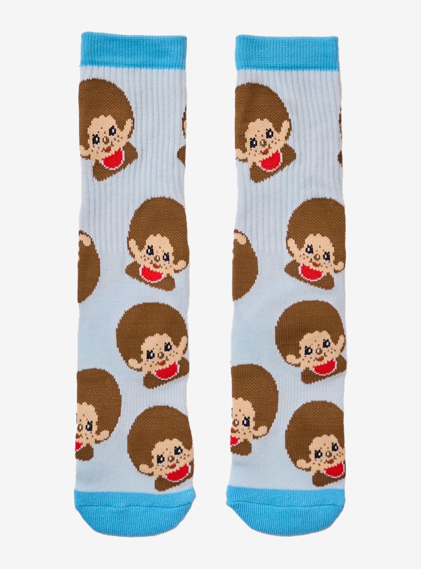Monchhichi Allover Print Crew Socks — BoxLunch Exclusive, , hi-res