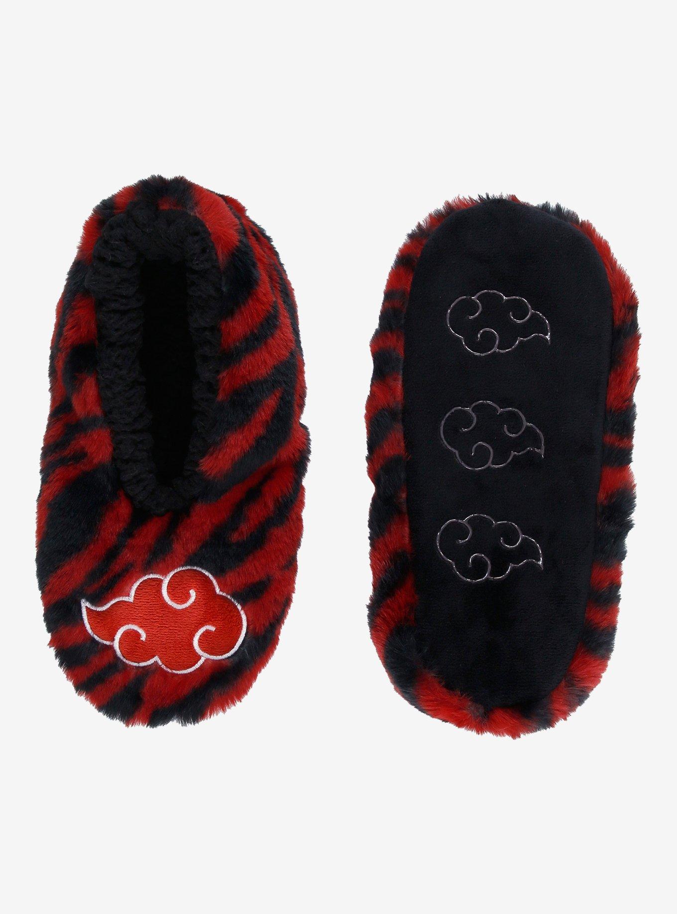 Naruto Shippuden Akatsuki Clouds Striped Slipper Socks, , hi-res