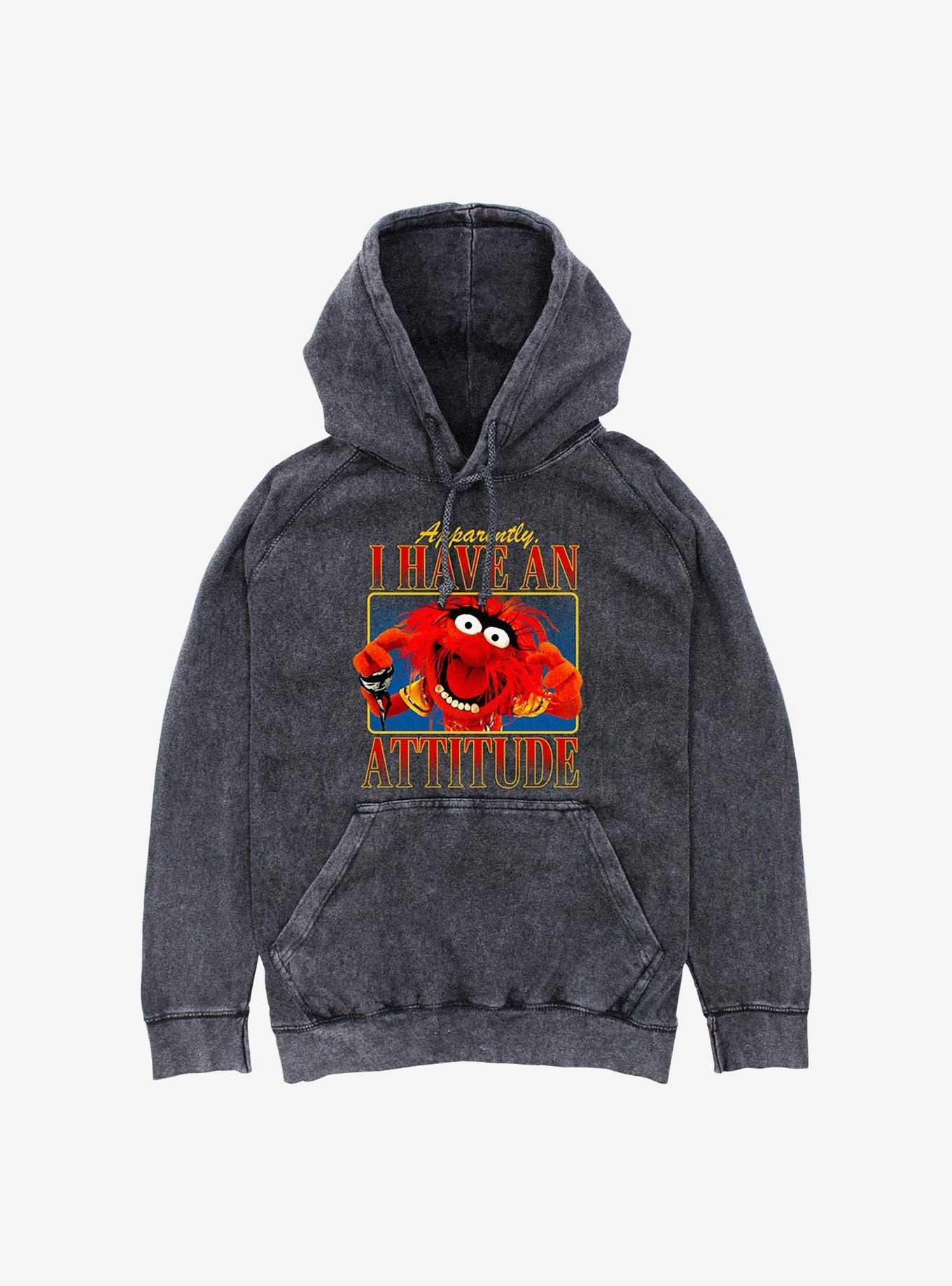 Disney The Muppets Attitude Mineral Wash Hoodie, BLACK, hi-res