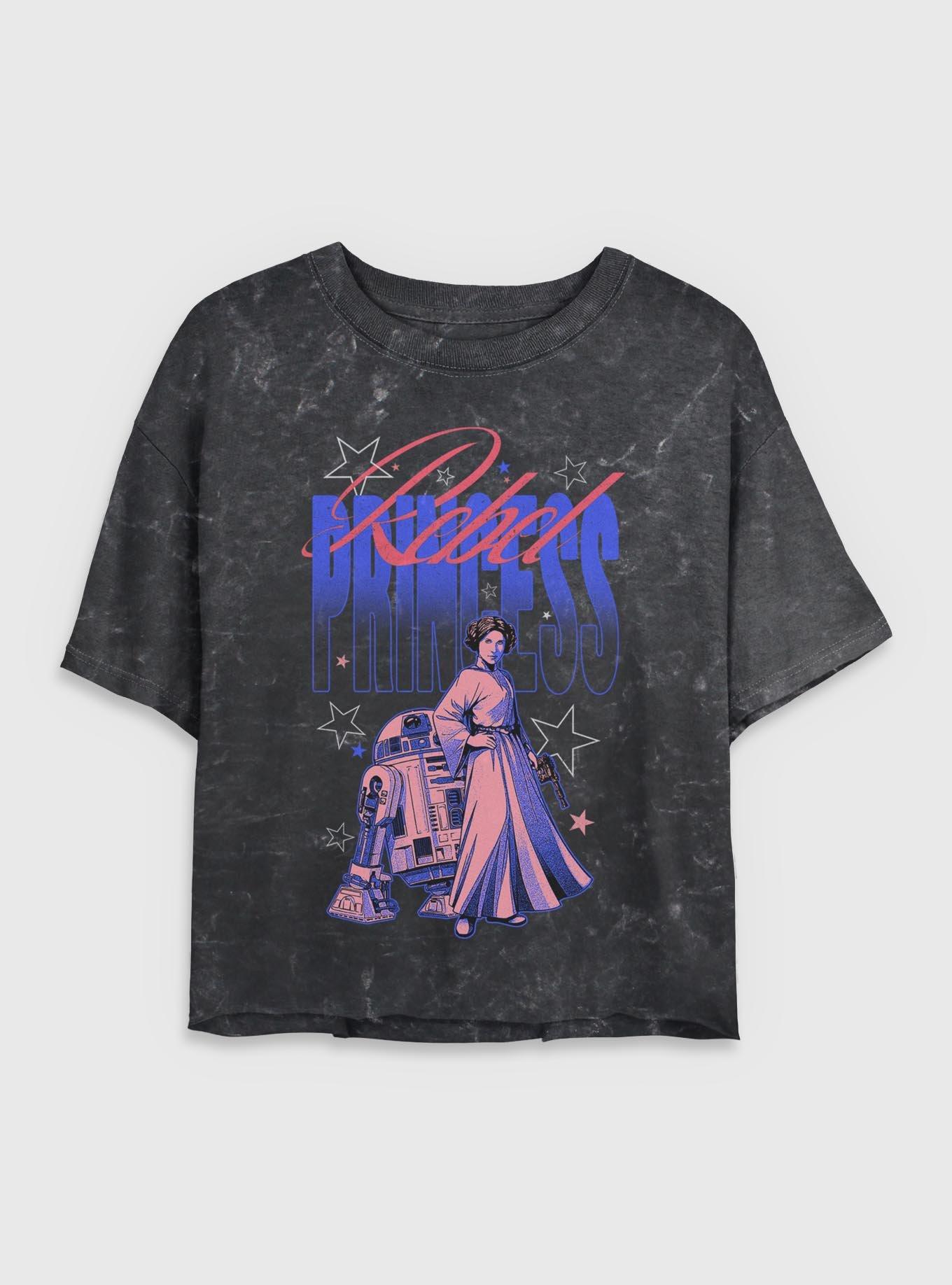 Star Wars Rebel Princess Stars Mineral Wash Womens Crop T-Shirt, , hi-res