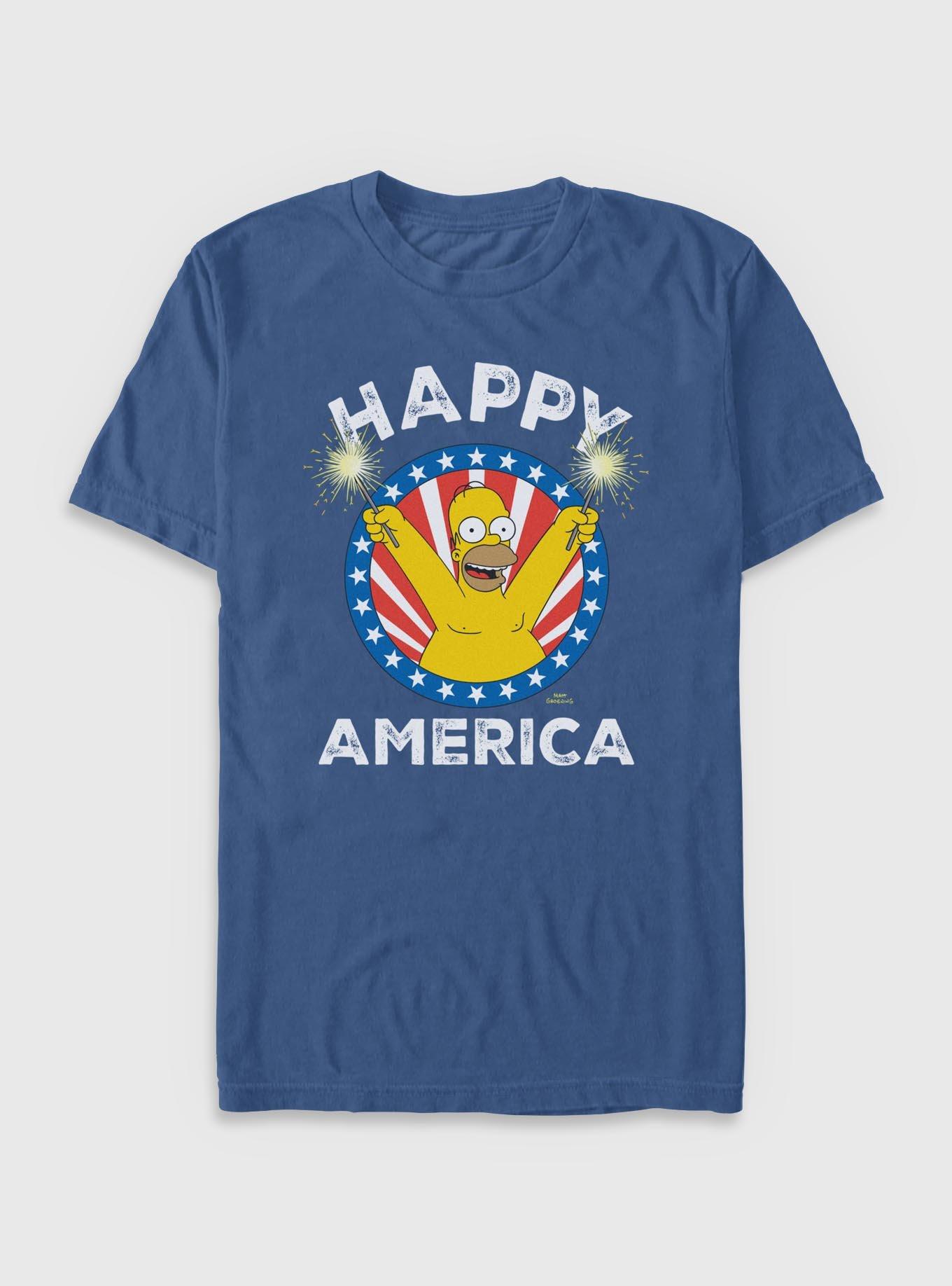 The Simpsons Happy America Garment Dye T-Shirt, , hi-res