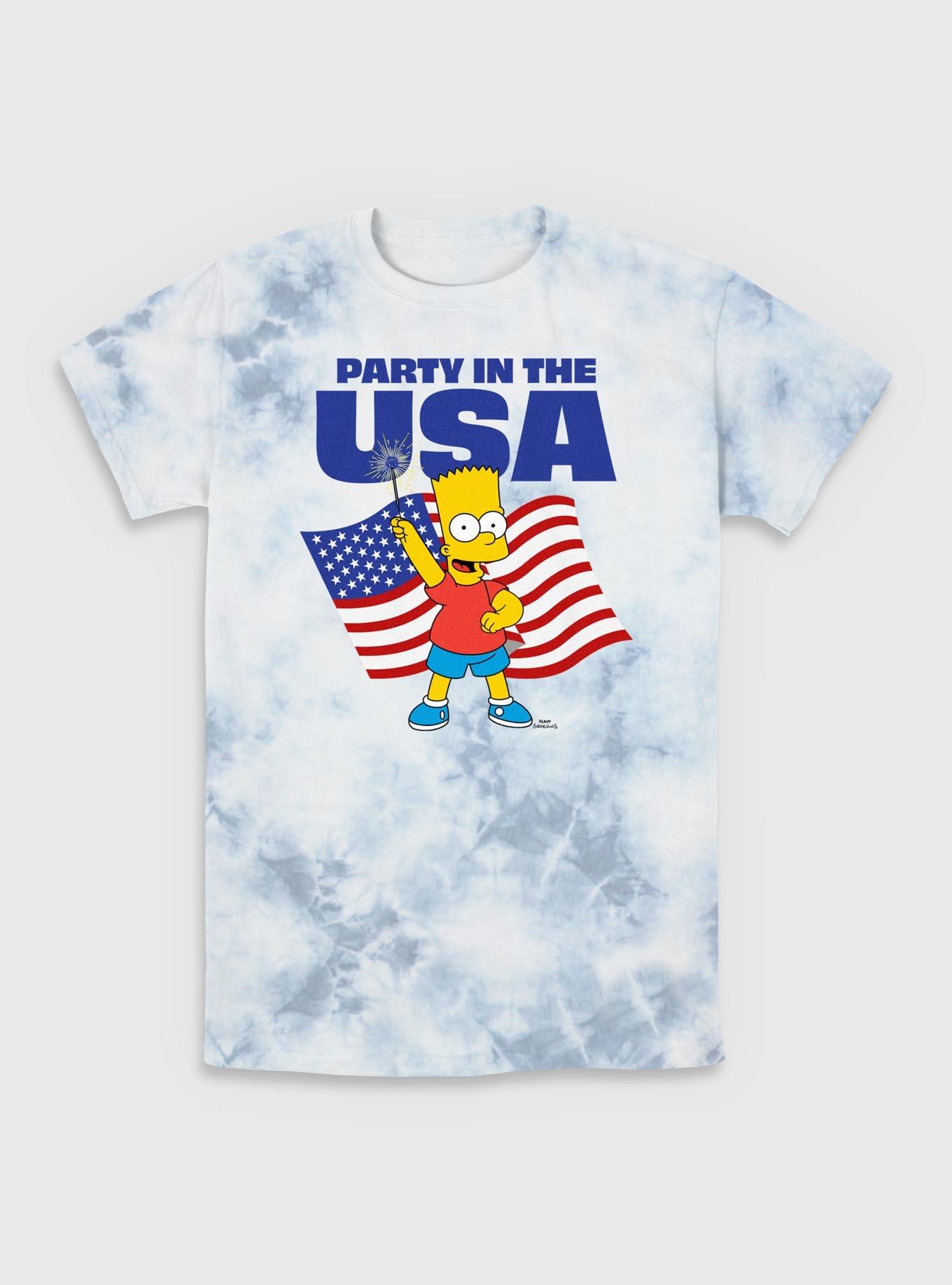 The Simpsons Partying Bart Tie-Dye T-Shirt, , hi-res
