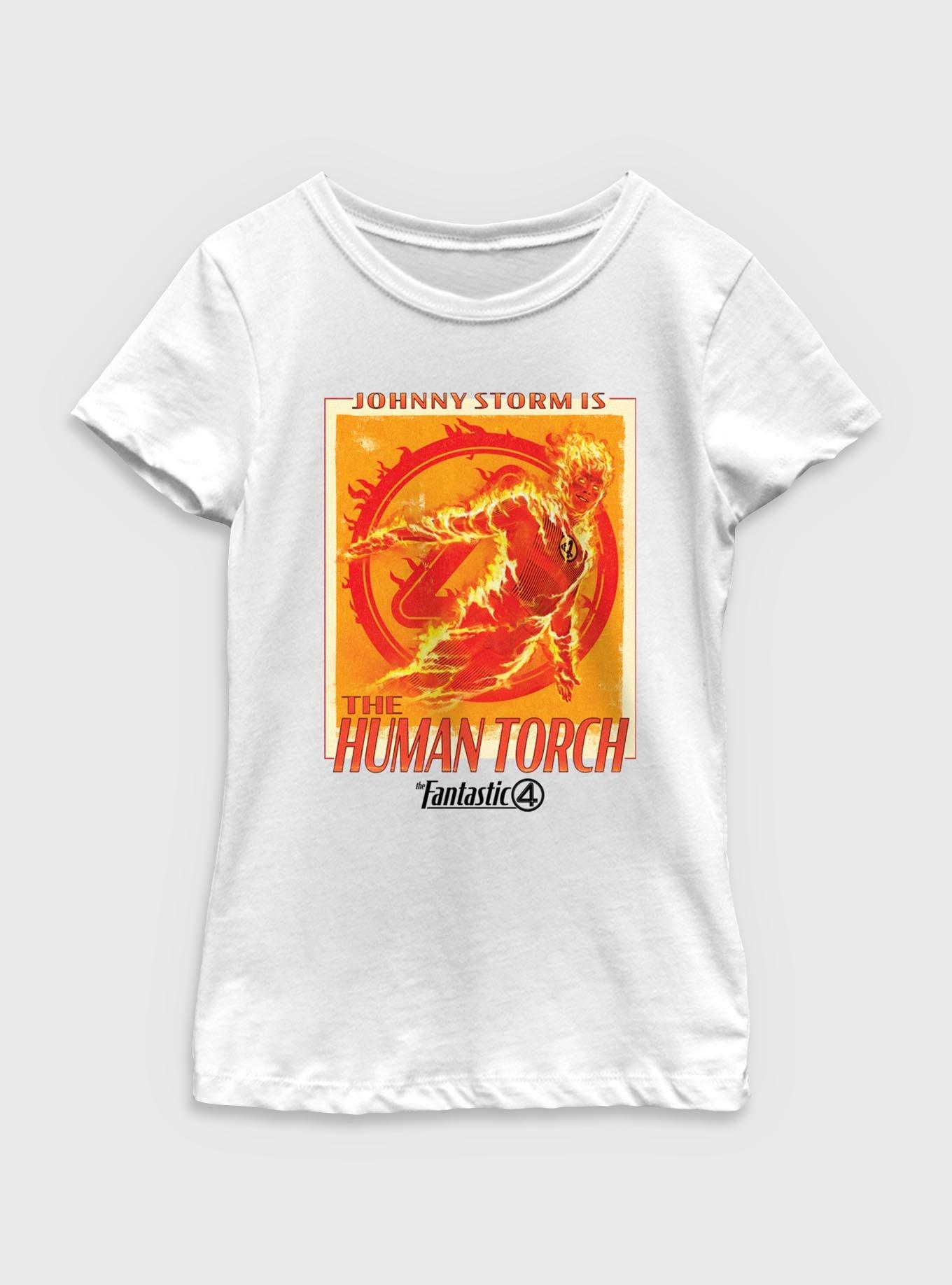 Marvel The Fantastic Four: First Steps Johnny Storm Is The Human Torch Youth Girls T-Shirt