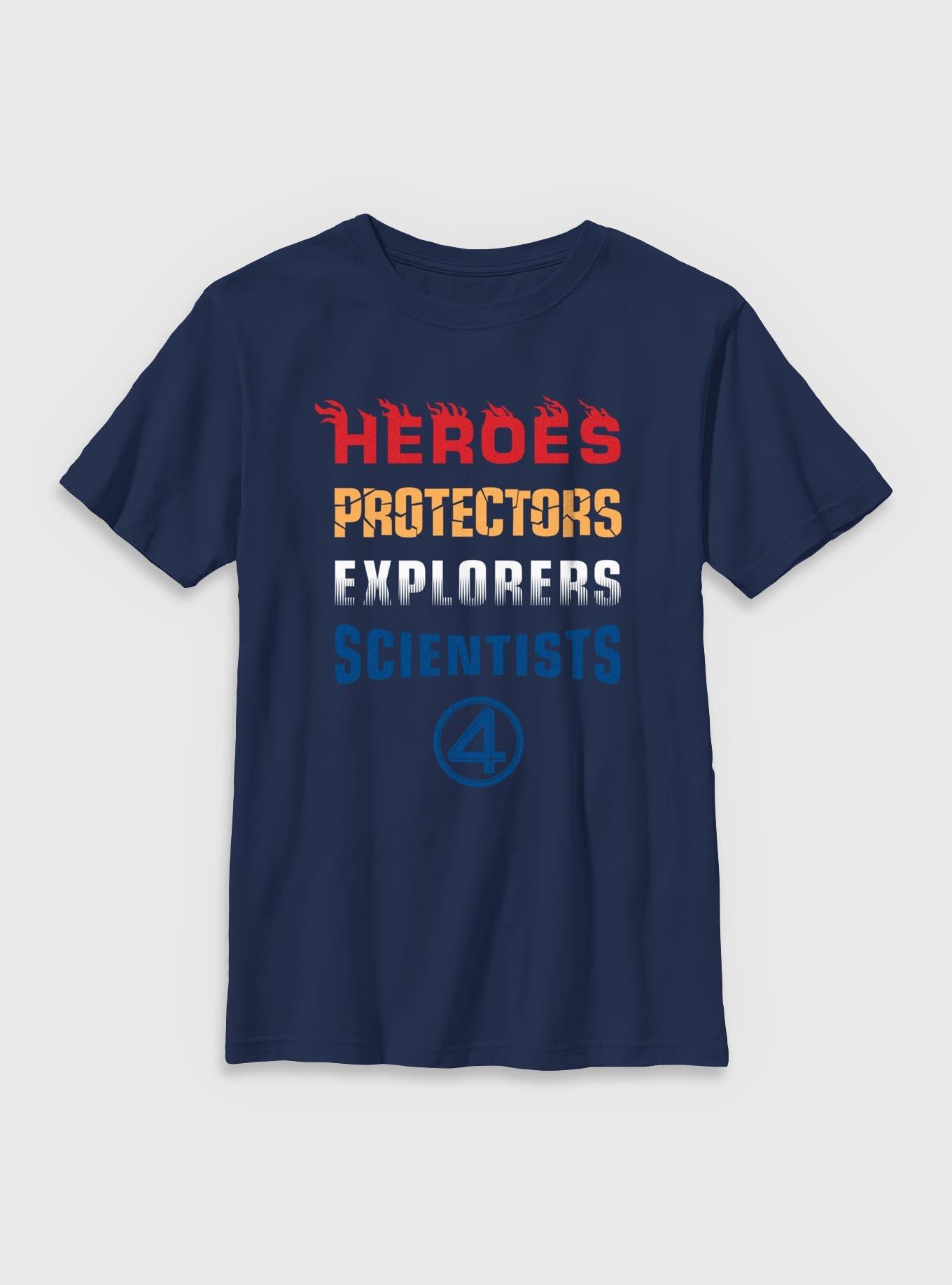 Marvel The Fantastic Four: First Steps Heroes Protectors Explorers Scientists Youth T-Shirt, , hi-res