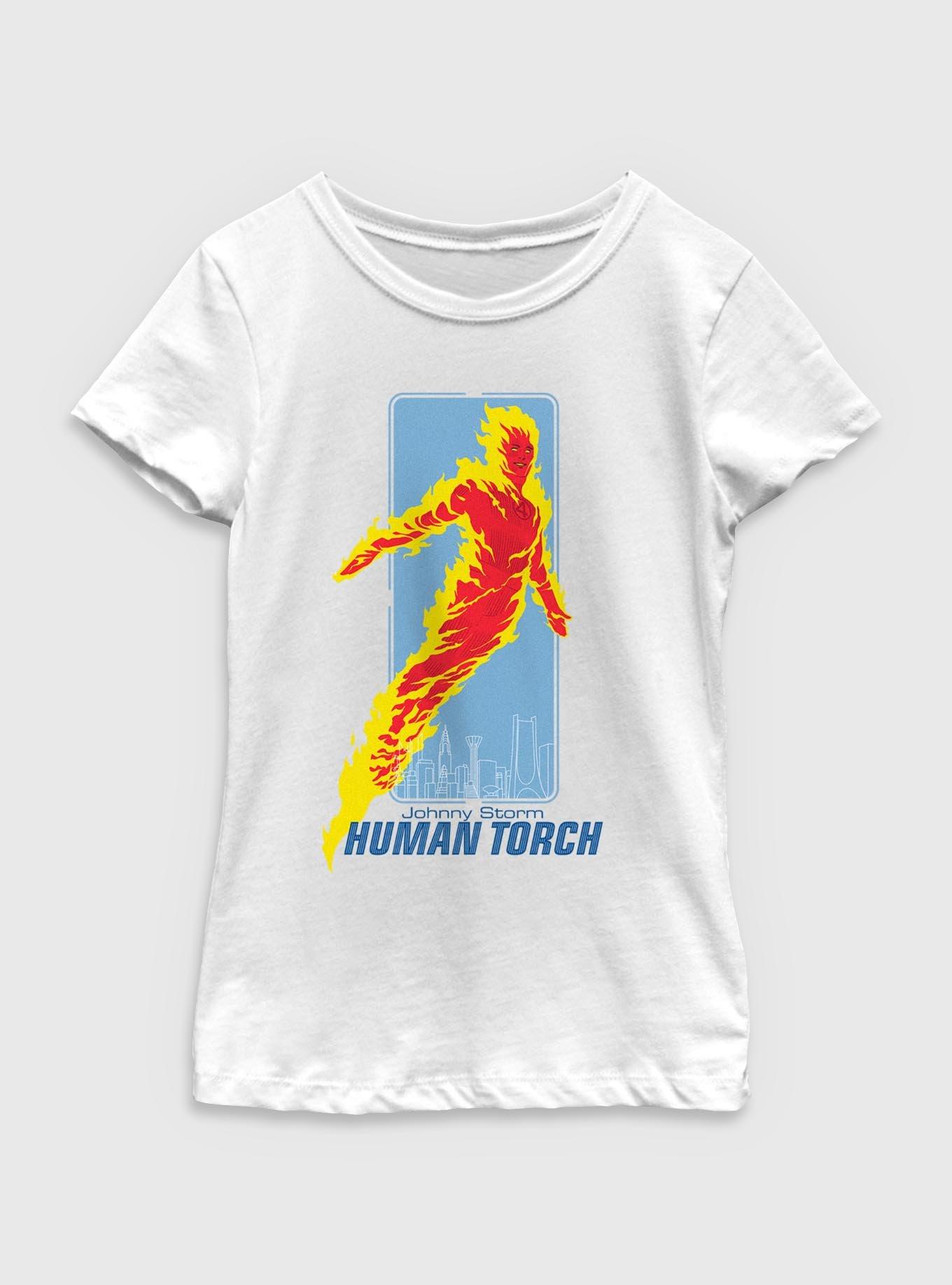 Marvel The Fantastic Four: First Steps Human Torch Johnny Storm Youth Girls T-Shirt, , hi-res