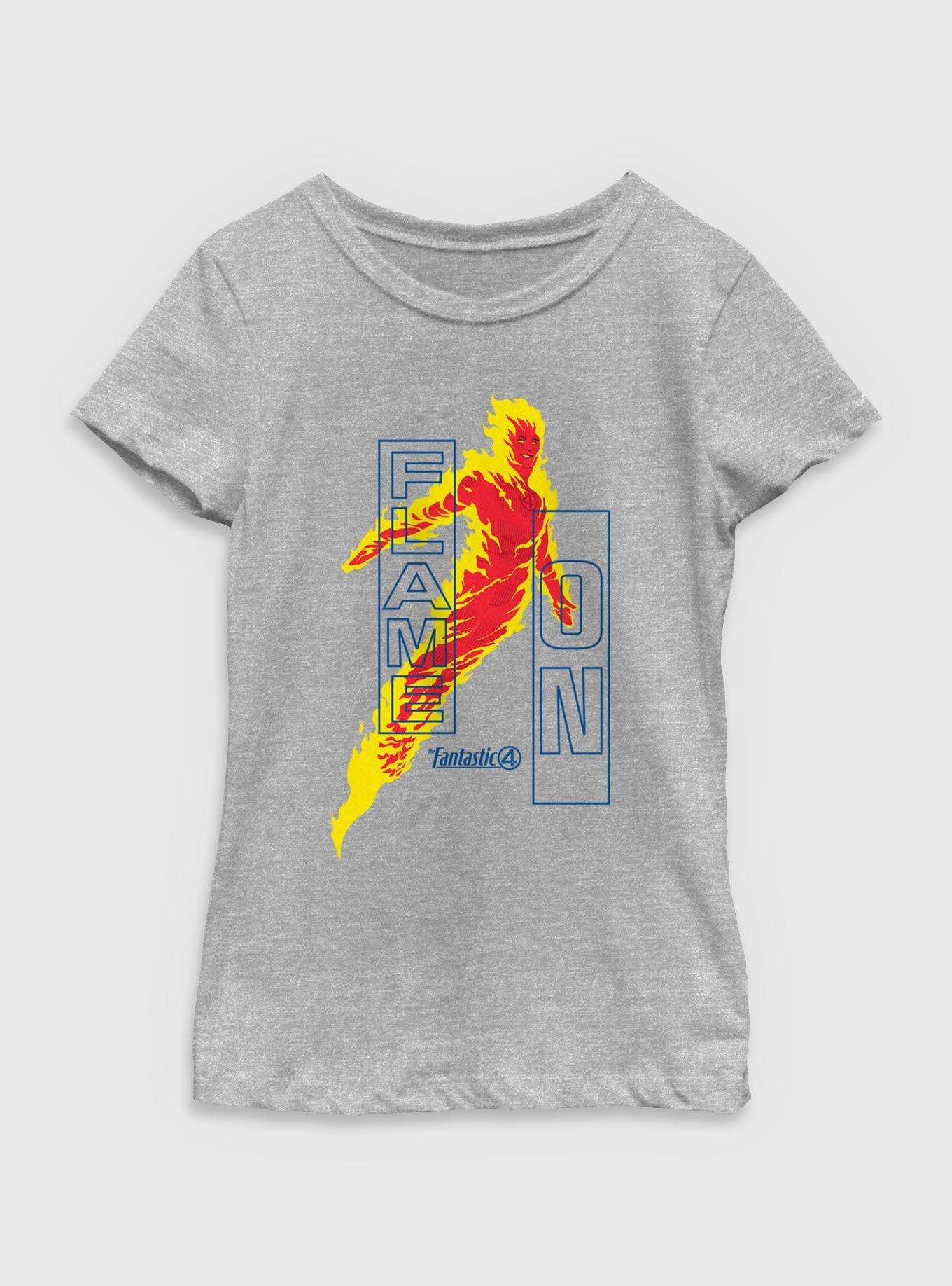 Marvel The Fantastic Four: First Steps Human Torch Flame On Youth Girls T-Shirt