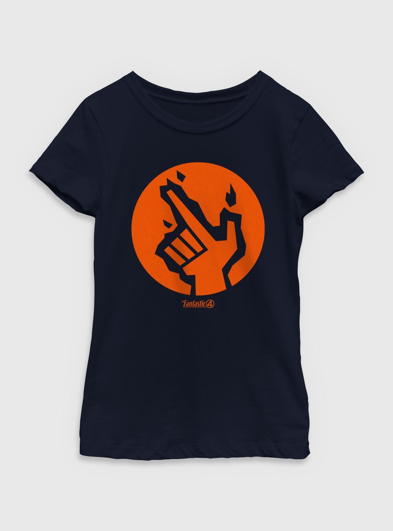 Marvel The Fantastic Four: First Steps Human Torch Icon Youth Girls T-Shirt
