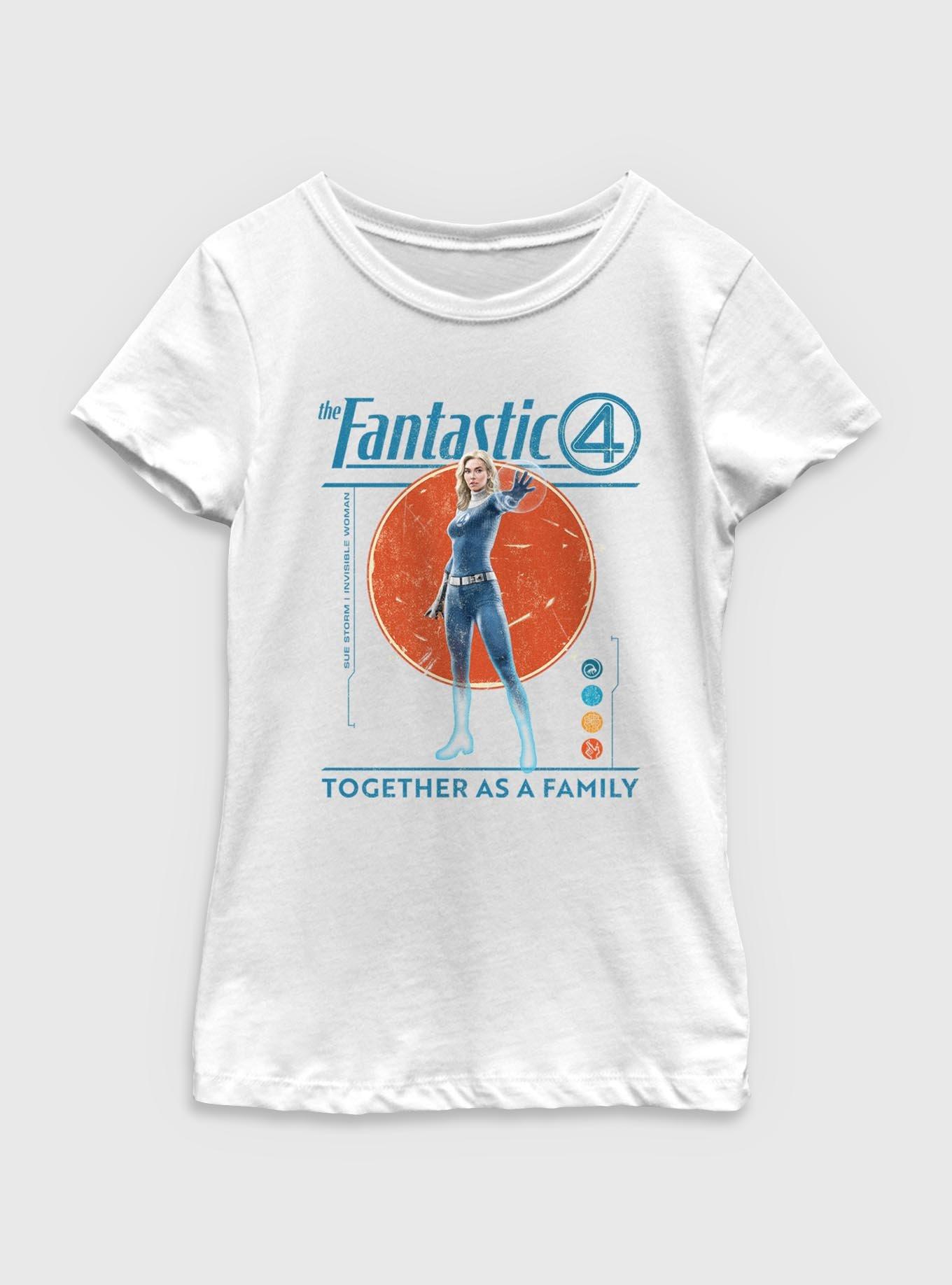 Marvel The Fantastic Four: First Steps Together As A Family Susan Storm Invisible Woman Youth Girls T-Shirt