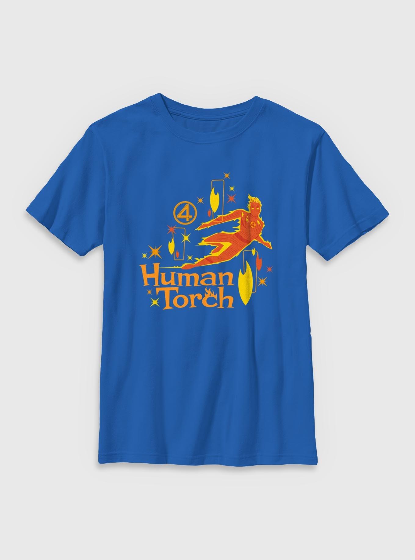 Marvel The Fantastic Four: First Steps Human Torch Vintage Youth T-Shirt, , hi-res