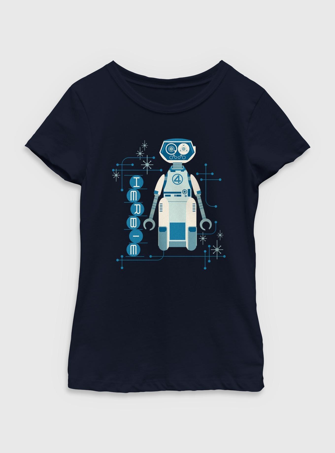 Marvel The Fantastic Four: First Steps H.E.R.B.I.E. Robot Youth Girls T-Shirt