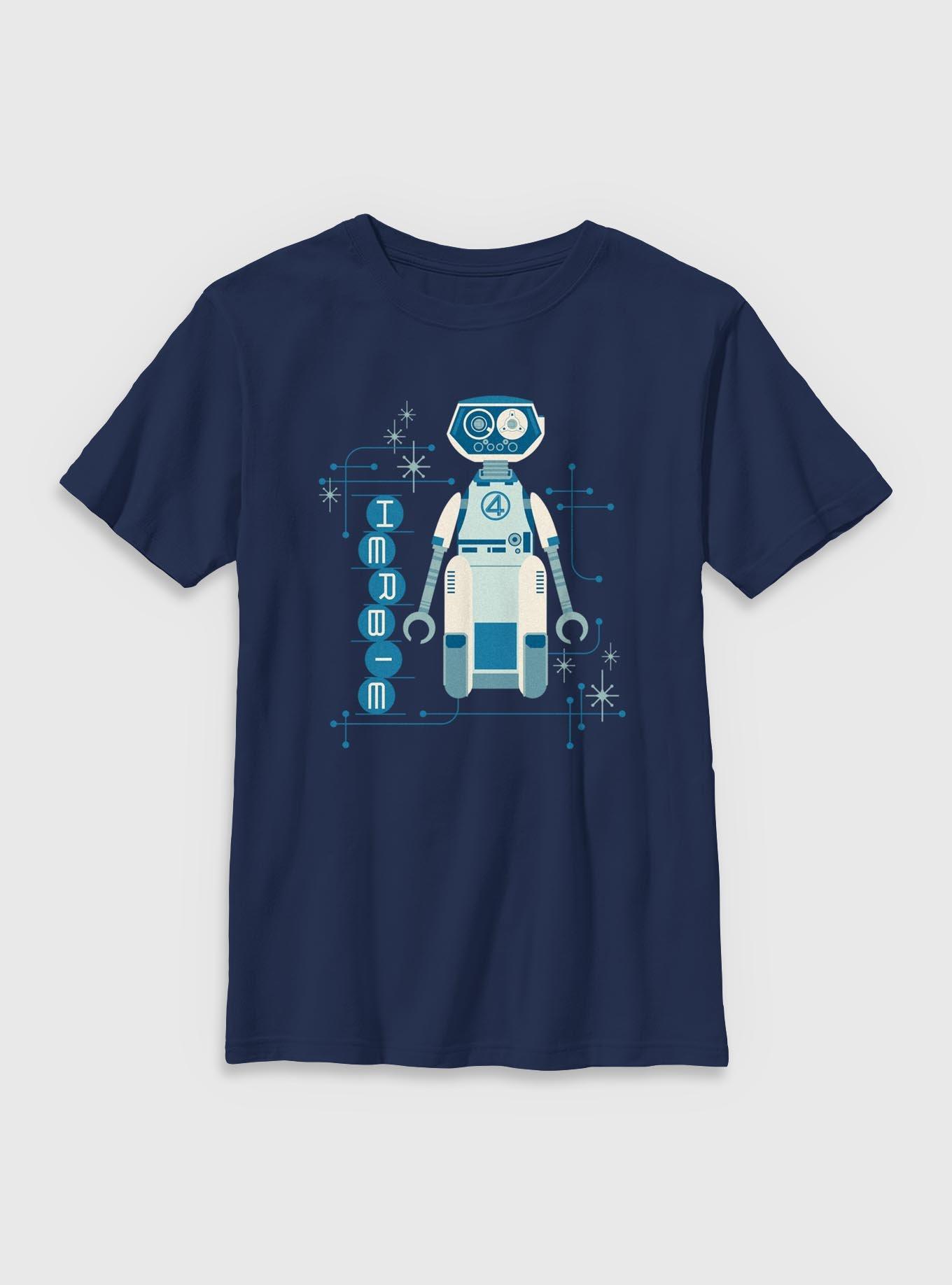 Marvel The Fantastic Four: First Steps H.E.R.B.I.E. Robot Youth T-Shirt