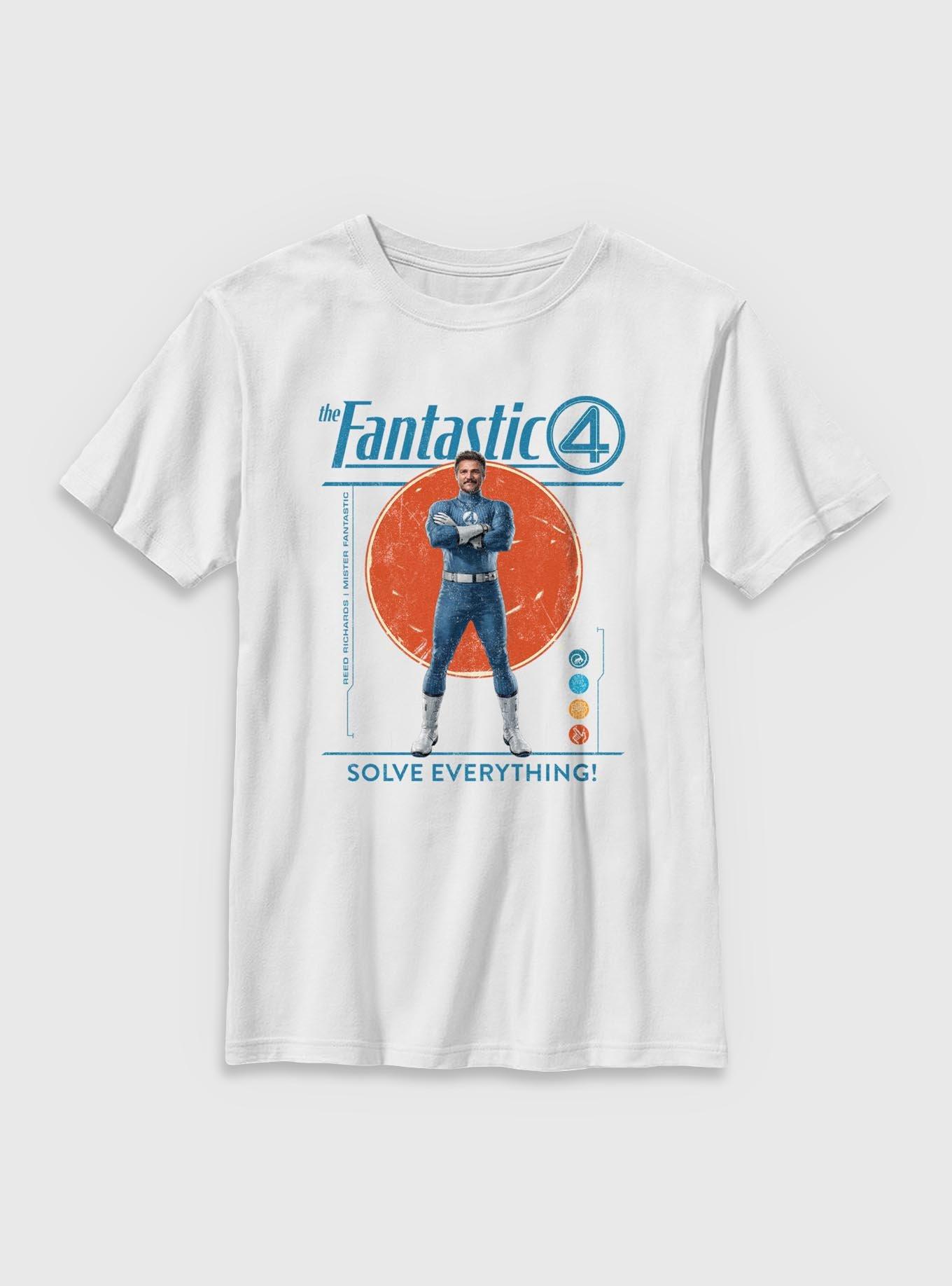 Marvel The Fantastic Four: First Steps Solve Everything Reed Richards Mister Fantastic Youth T-Shirt